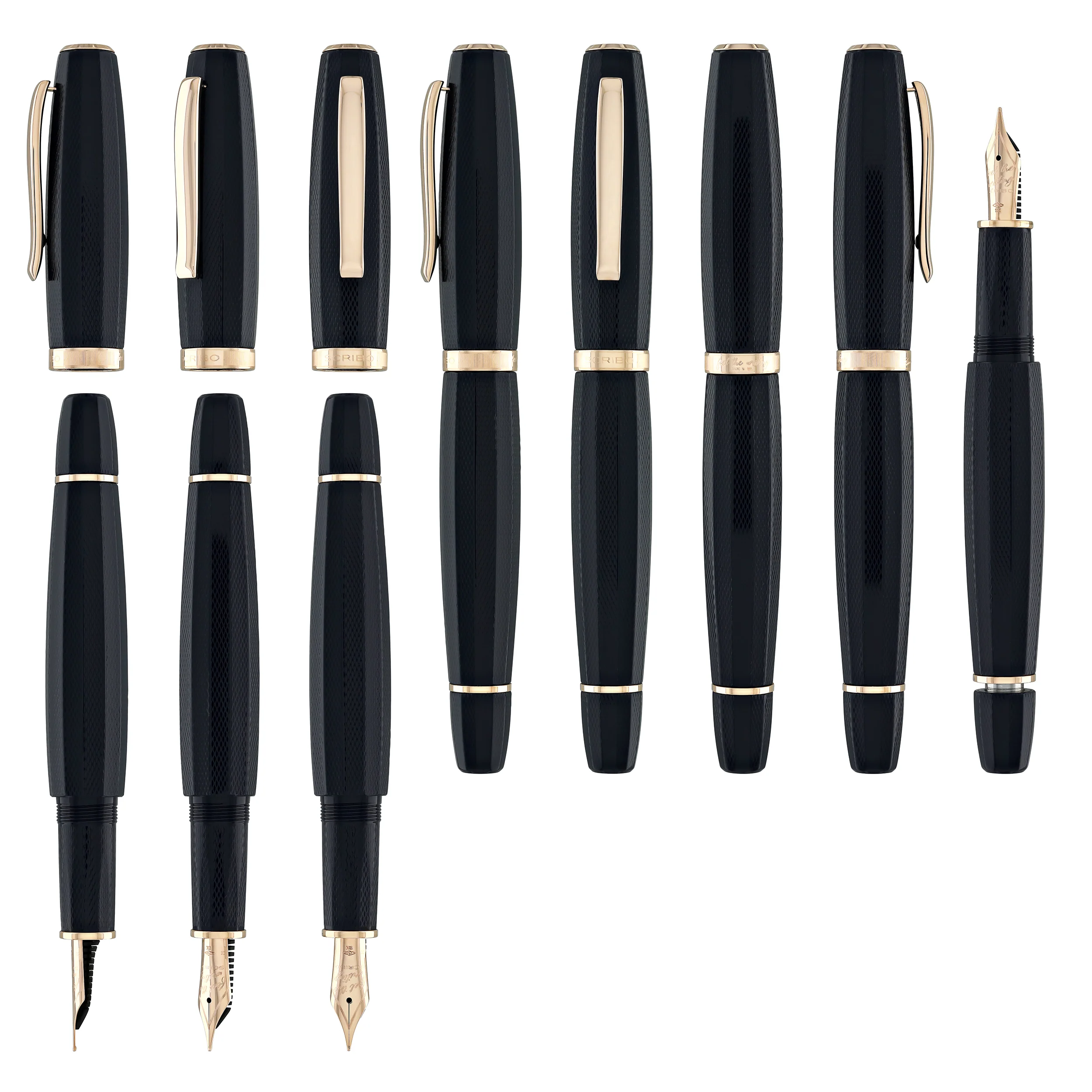 Scribo Feel Fountain Pen in Dandy Notturno with Rose Gold Trim - Image 8