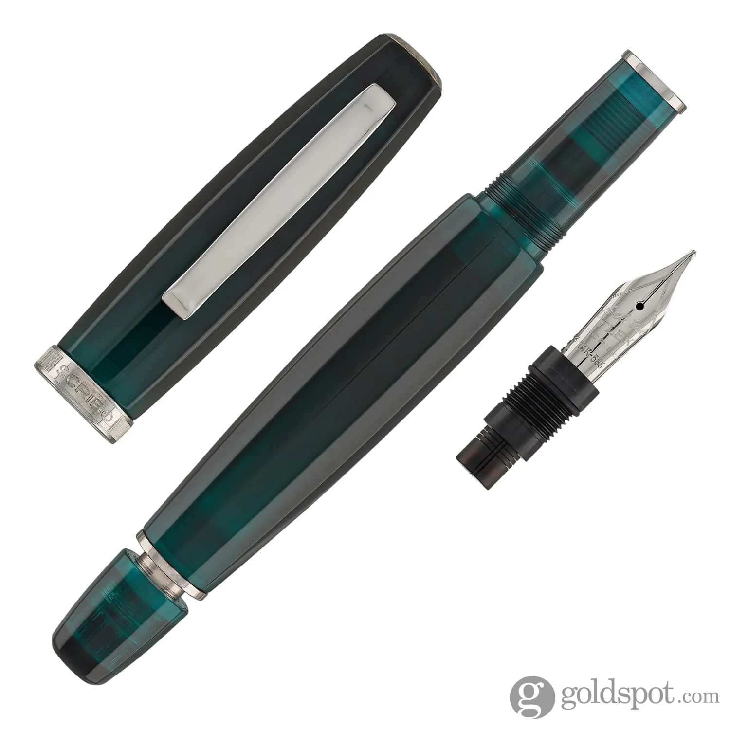 Scribo Feel Fountain Pen in Ombre Verdi with Platinum Trim - Image 7