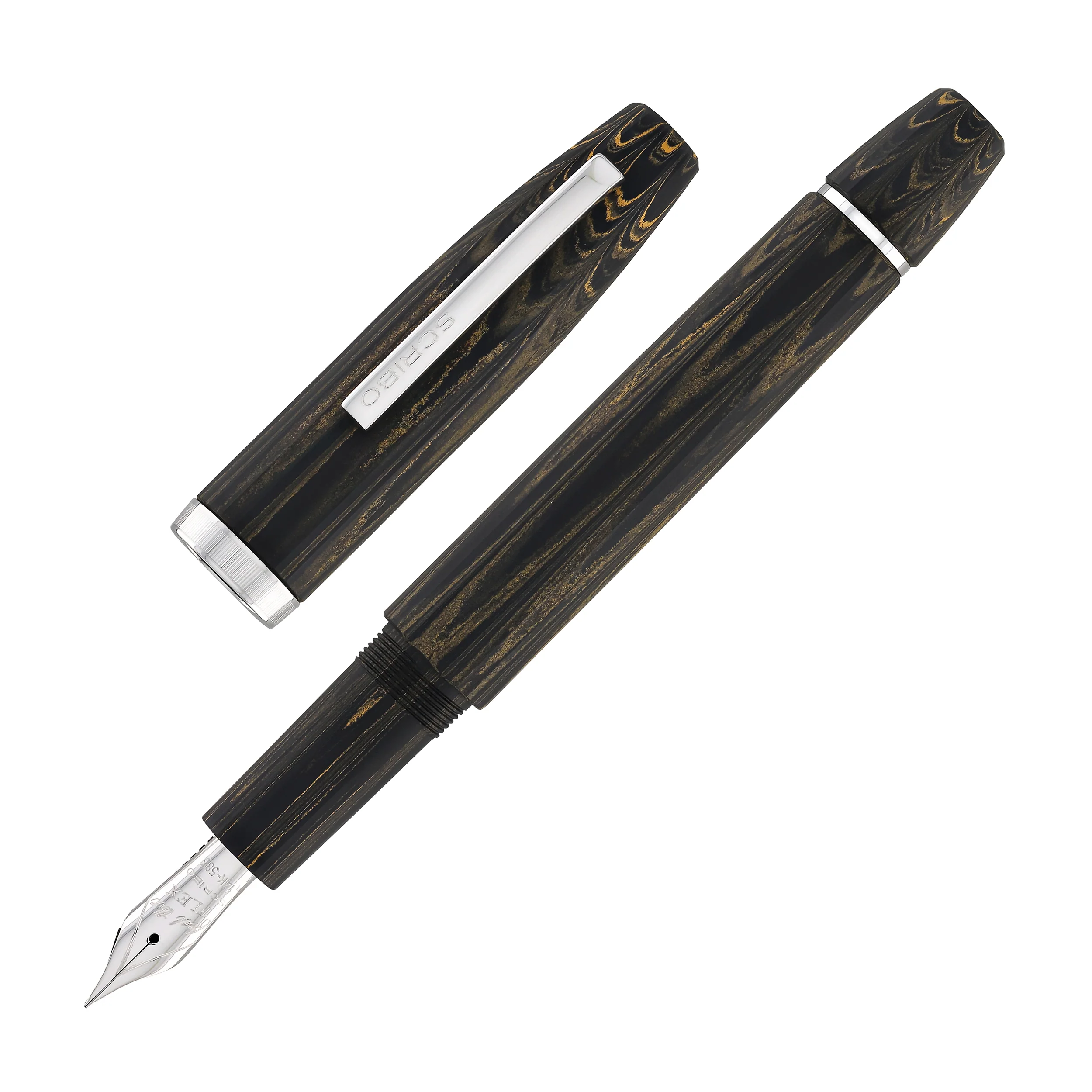 Scribo Flow Fountain Pen in Memoria with Platinum Trim - Image 3