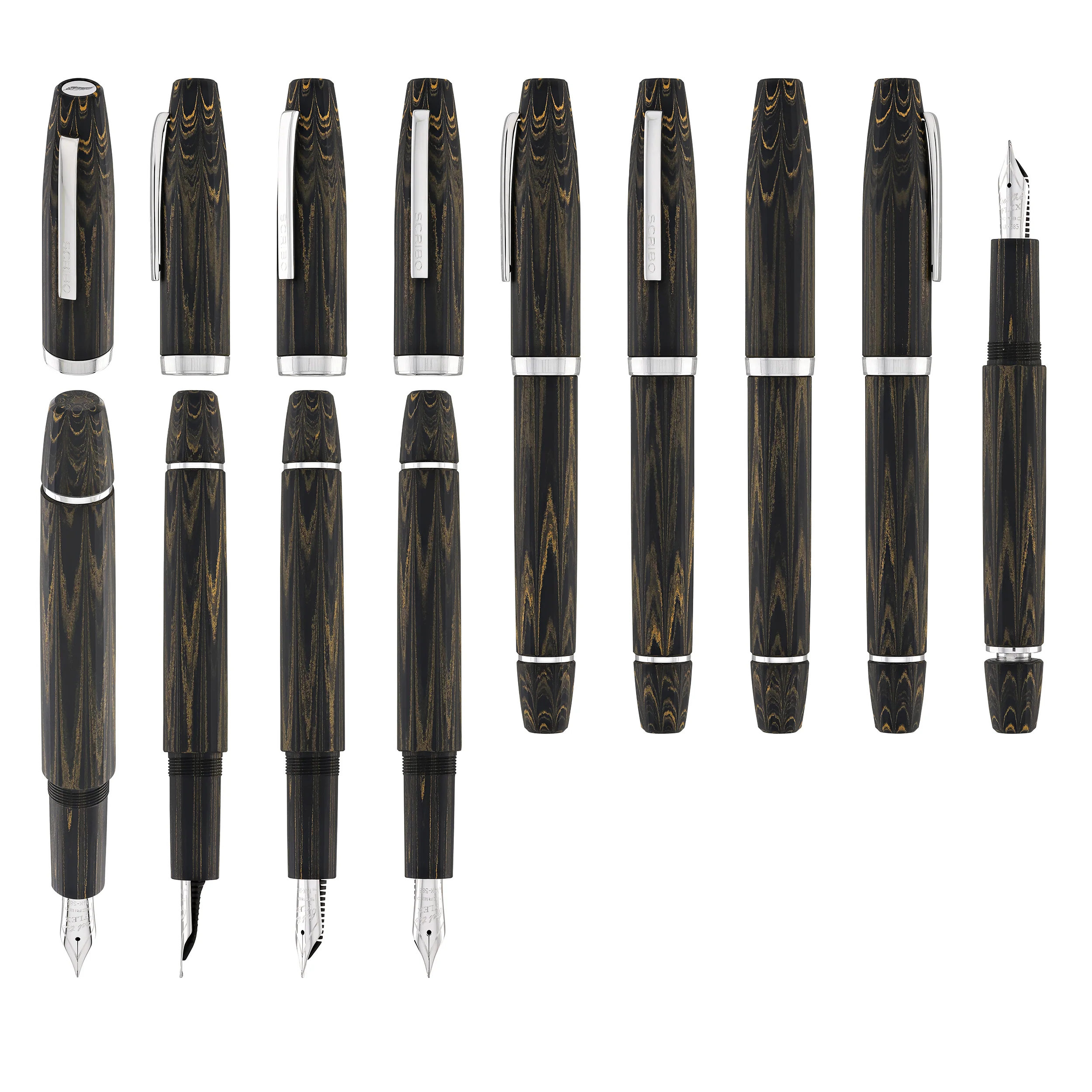 Scribo Flow Fountain Pen in Memoria with Platinum Trim - Image 9