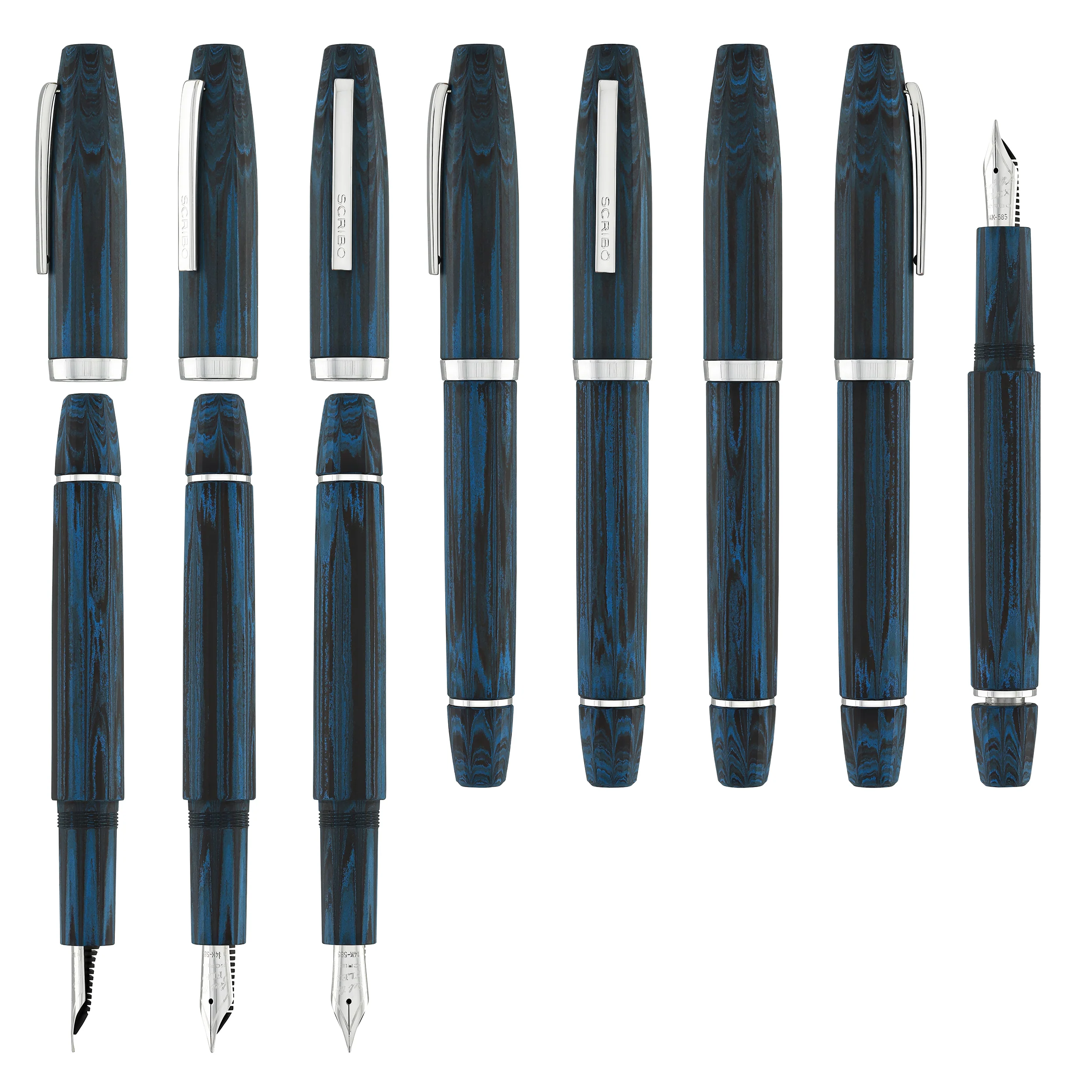 Scribo Flow Fountain Pen in Tempo with Platinum Trim - Image 8
