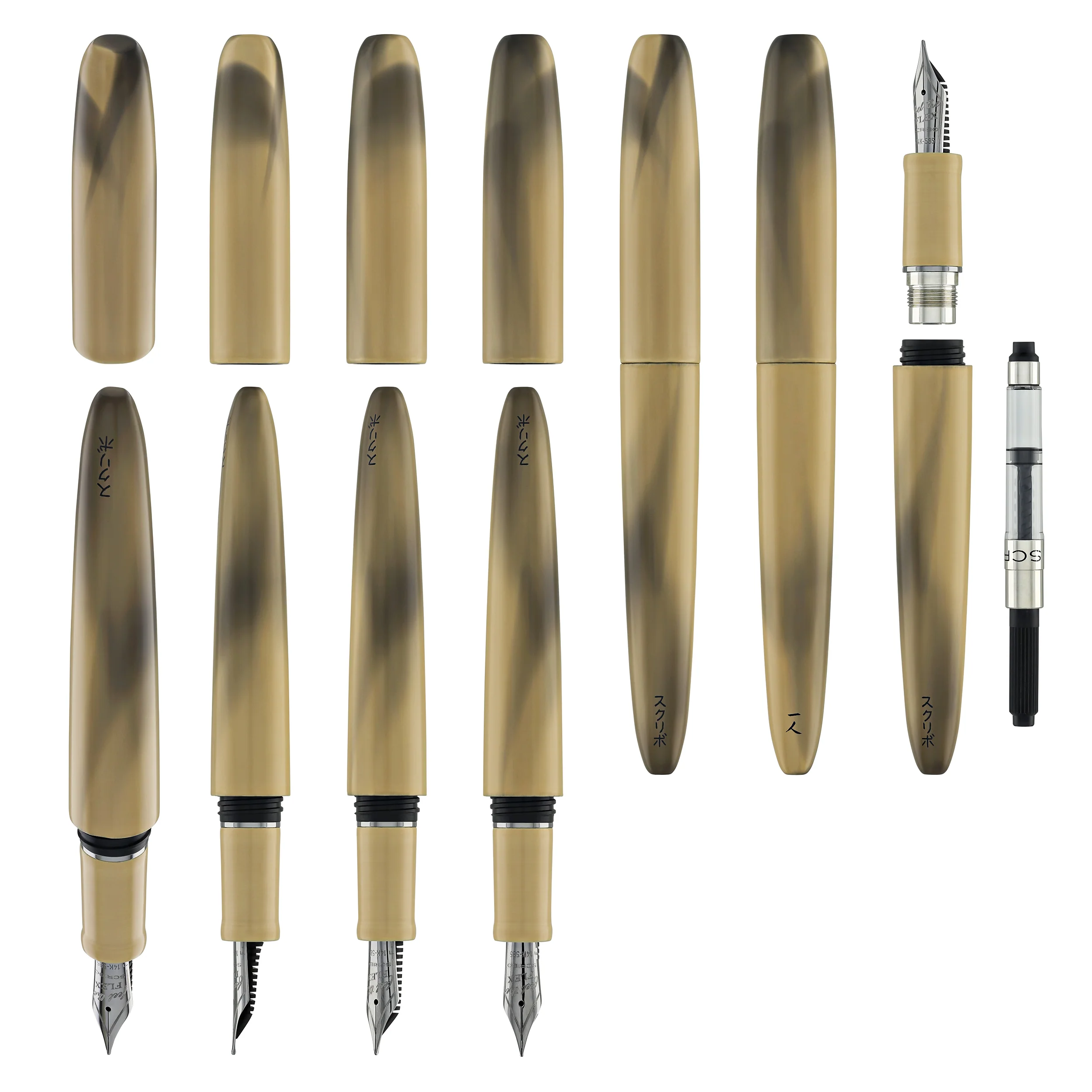 Scribo Piuma Fountain Pen in Hane Murakumo with Ruthenium Trim - Image 8