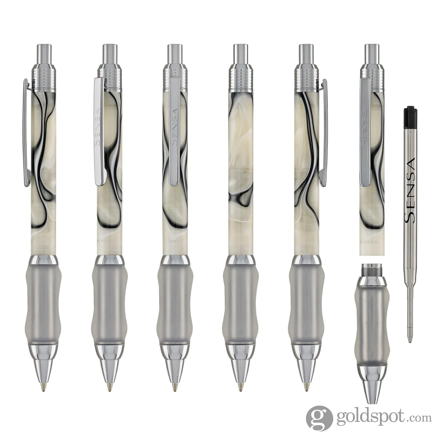 Sensa Click Plasmuloid Ballpoint Pen in Vintage Black Pearl - Image 6