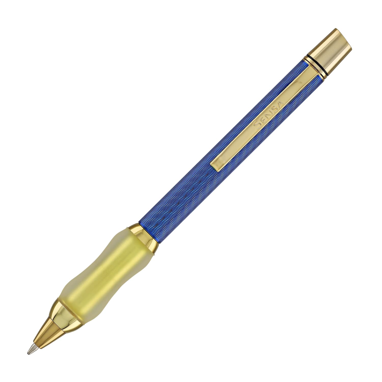 Sensa Herringbone Jewels Ballpoint Pen in Sapphire Blue