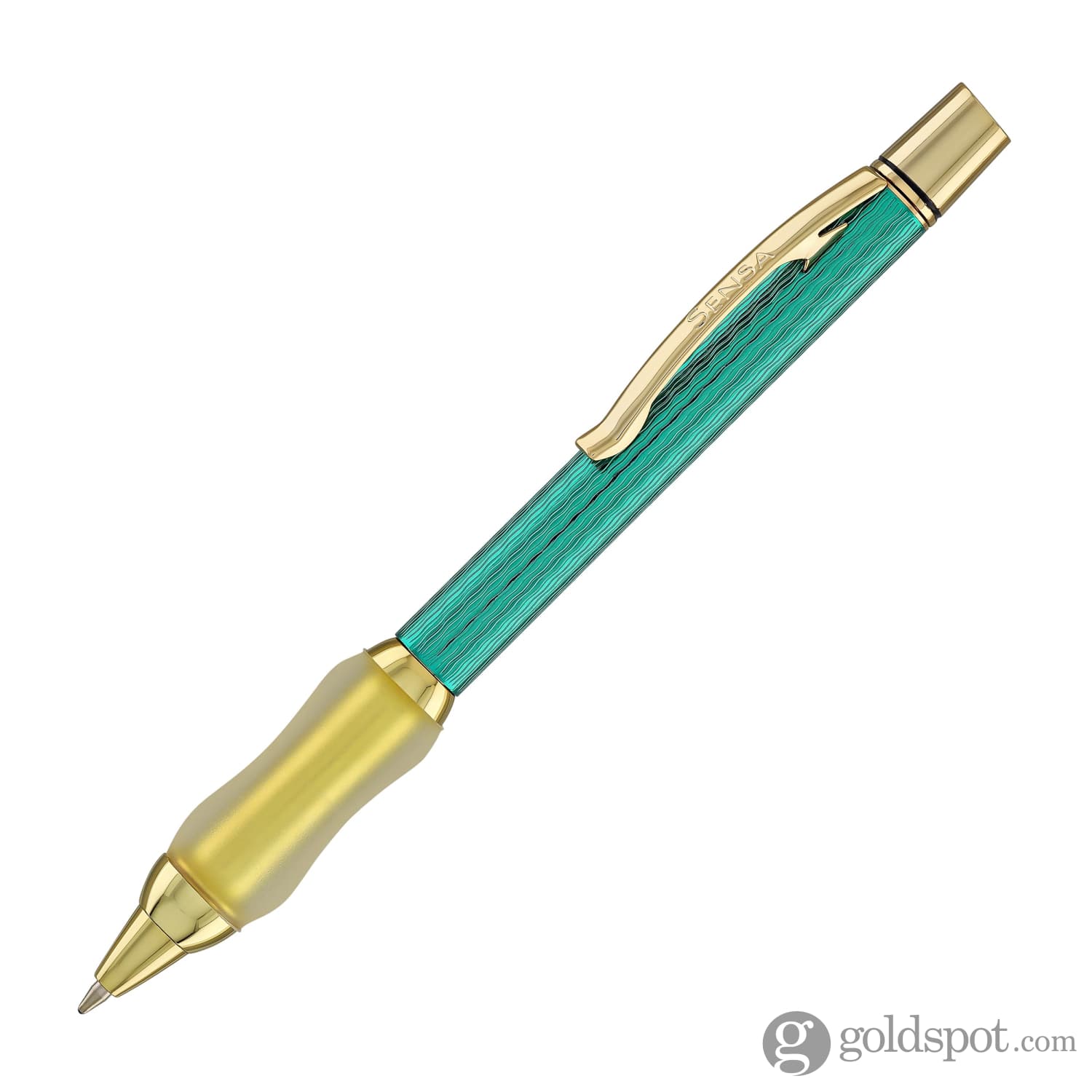 Sensa Herringbone Jewels Ballpoint Pen in Jade Green - Image 2
