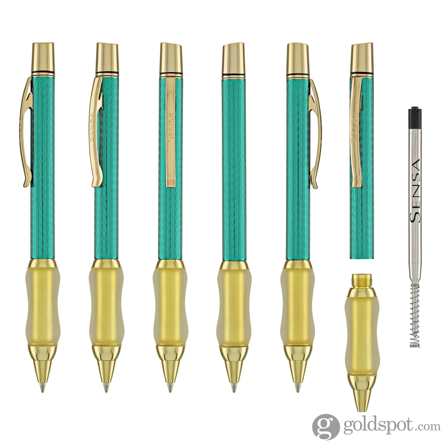 Sensa Herringbone Jewels Ballpoint Pen in Jade Green - Image 6