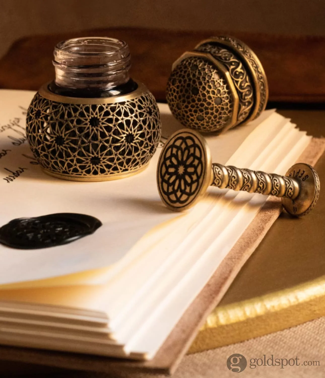 Sepia Accessories Infinite Stars Brass Seljuk Ink Bottle - Image 2
