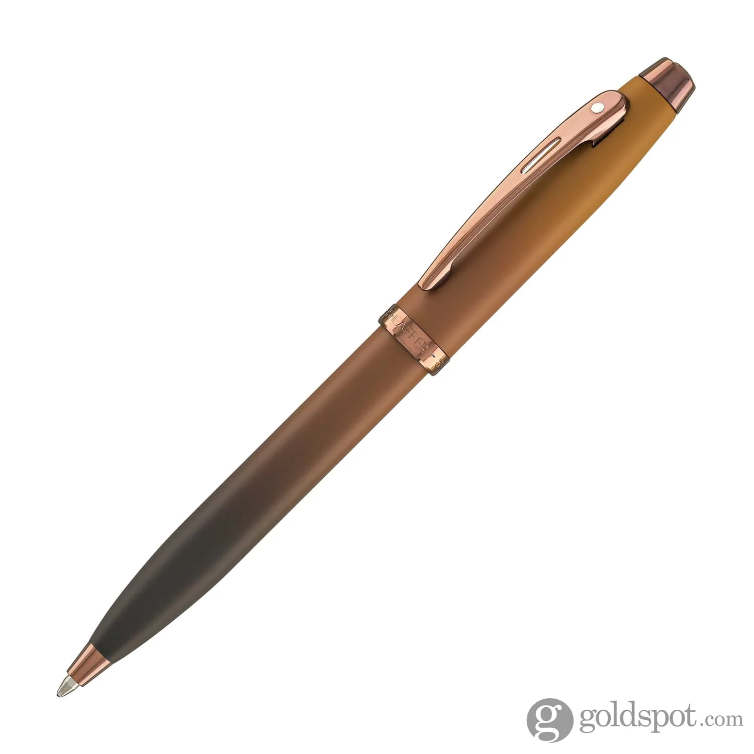 Sheaffer 100 Ballpoint Pen in Coffee Edition with PVD Rose Gold Trim - Image 2