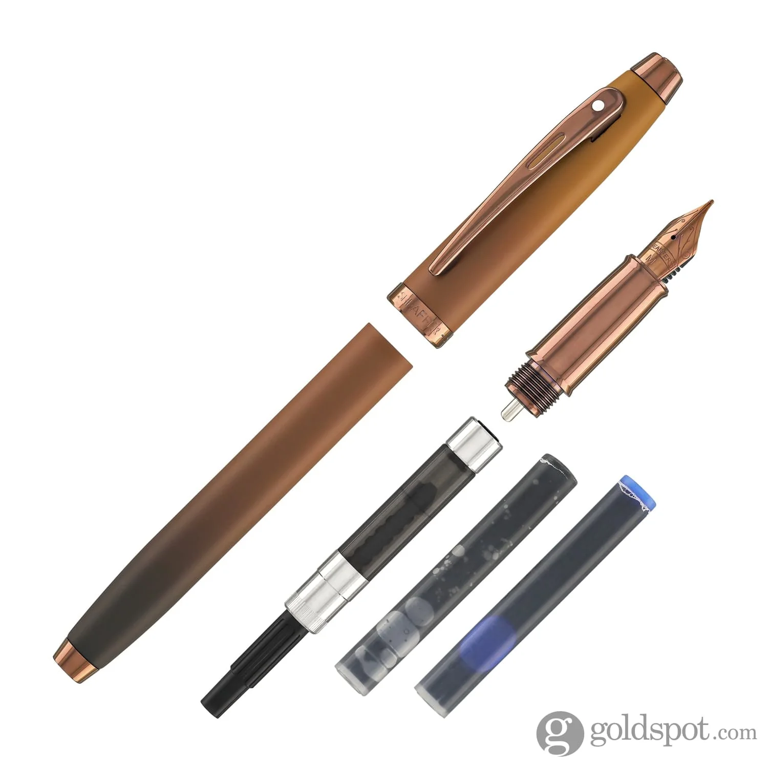 Sheaffer 100 Fountain Pen in Coffee Edition with PVD Rose Gold Trim - Image 7
