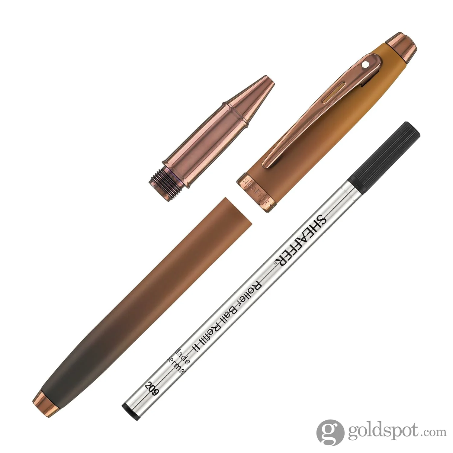 Sheaffer 100 Rollerball Pen in Coffee Edition with PVD Rose Gold Trim - Image 7