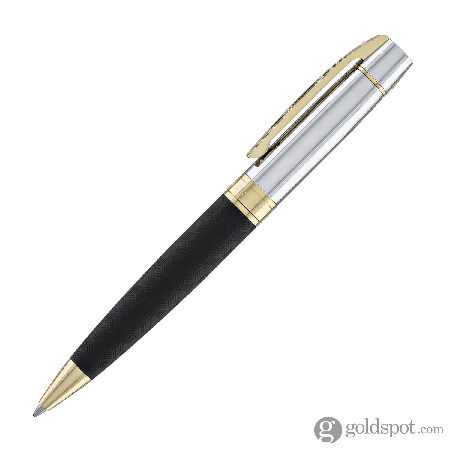 Sheaffer 300 Ballpoint Pen in Matte Black Shiny Chrome Cap with PVD Gold Trim - Image 3