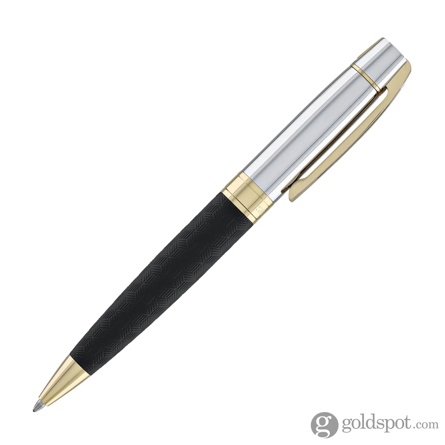 Sheaffer 300 Ballpoint Pen in Matte Black Shiny Chrome Cap with PVD Gold Trim - Image 4