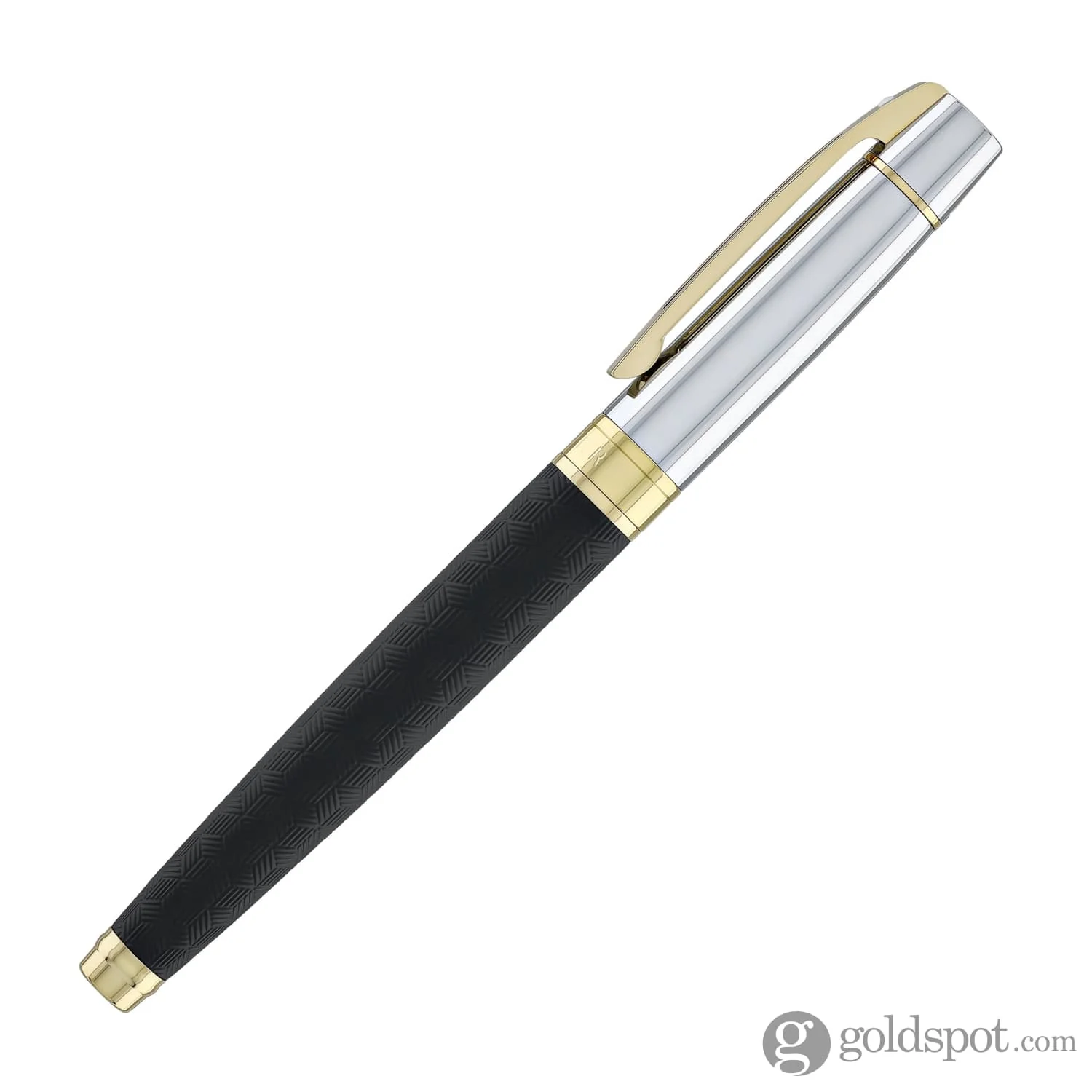 Sheaffer 300 Rollerball Pen in Matte Black Shiny Chrome Cap with PVD Gold Trim - Image 5