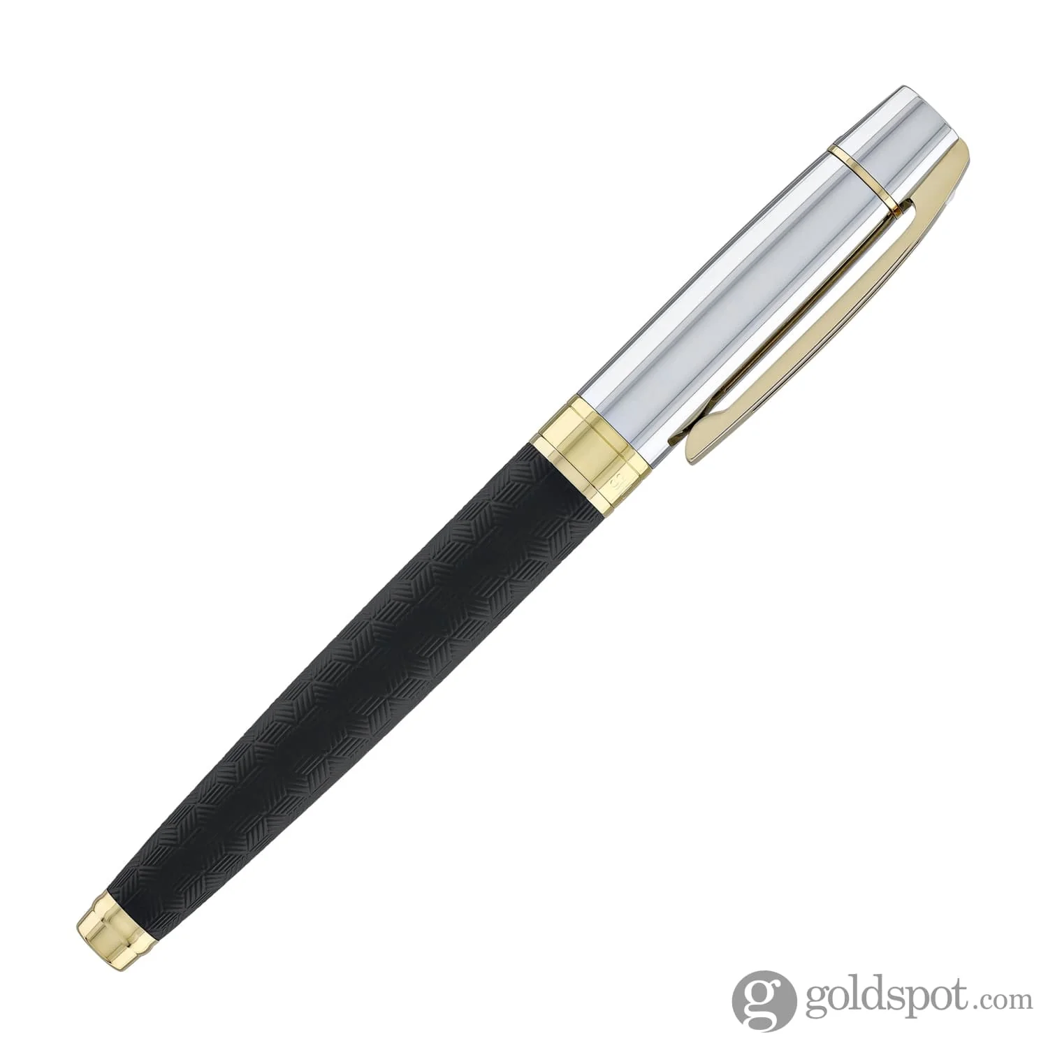 Sheaffer 300 Rollerball Pen in Matte Black Shiny Chrome Cap with PVD Gold Trim - Image 6