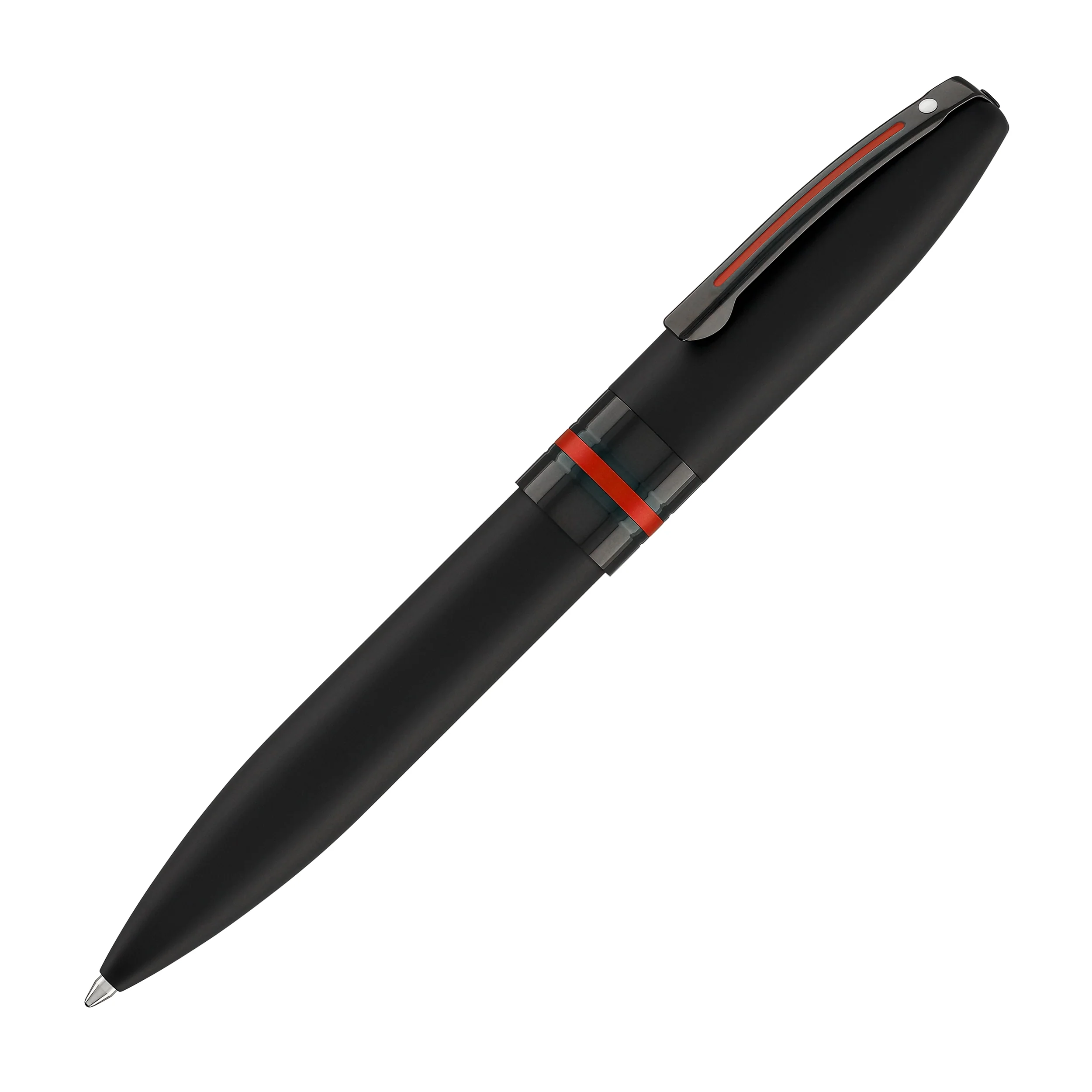 Sheaffer Icon Ballpoint Pen in Matte Black Lacquer with Red PVD Trim - Image 3
