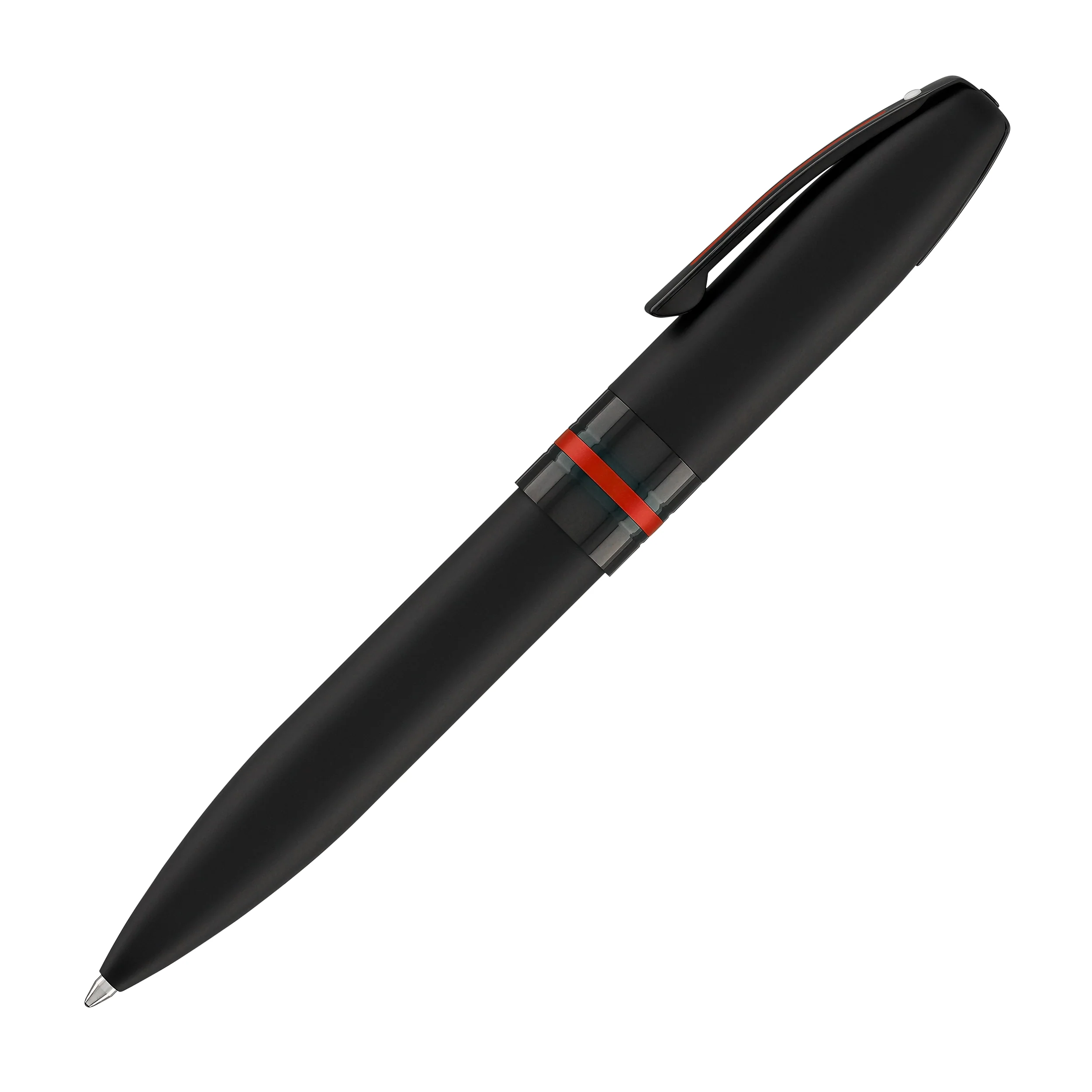 Sheaffer Icon Ballpoint Pen in Matte Black Lacquer with Red PVD Trim - Image 4