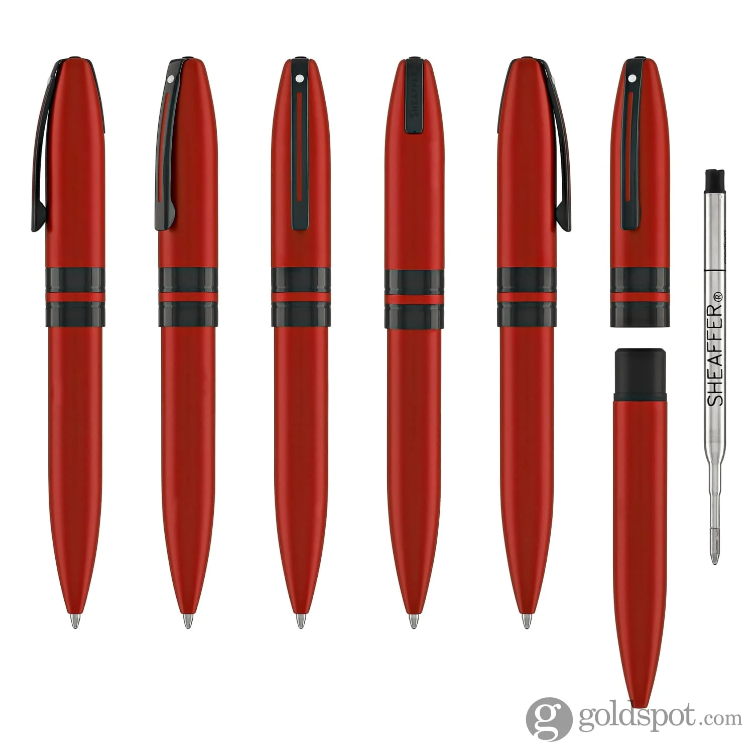 Sheaffer Icon Ballpoint Pen in Metallic Red Lacquer with Black PVD Trim - Image 6