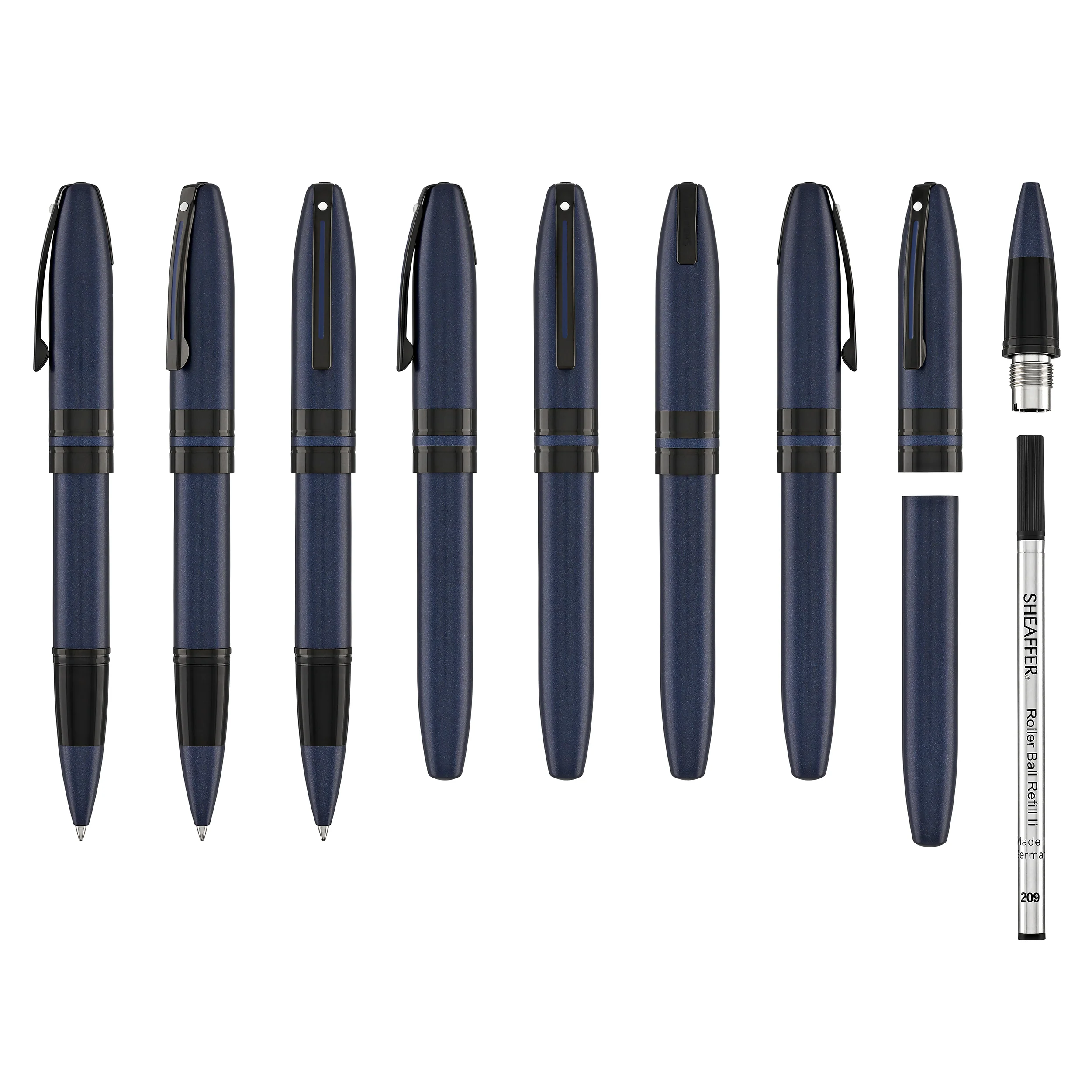 Sheaffer Icon Rollerball Pen in Matte Blue Lacquer with Black PVD Trim - Image 9