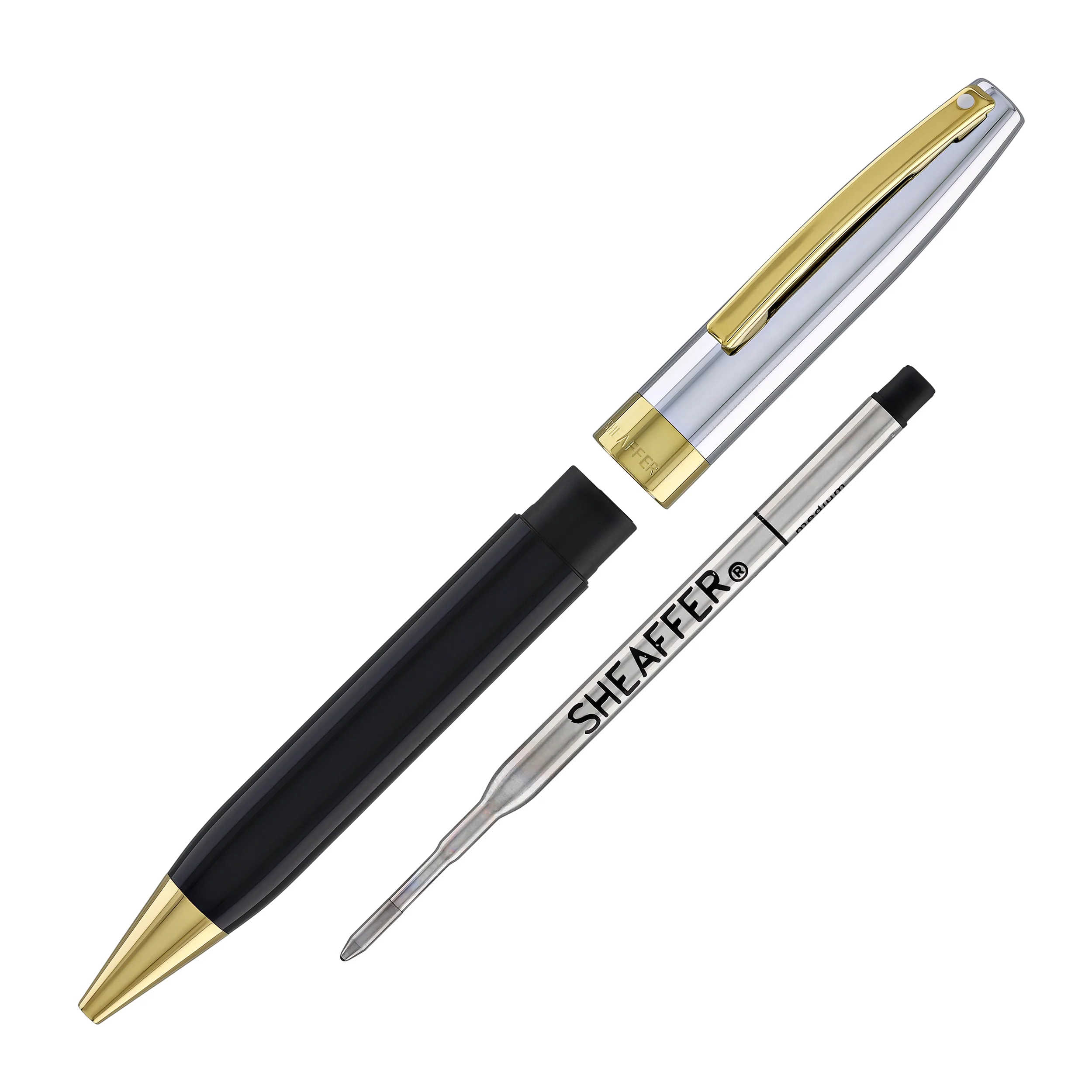 Sheaffer Legacy Ballpoint Pen in Black Lacquer with Chrome Cap 14kt Gold PVD - Image 6