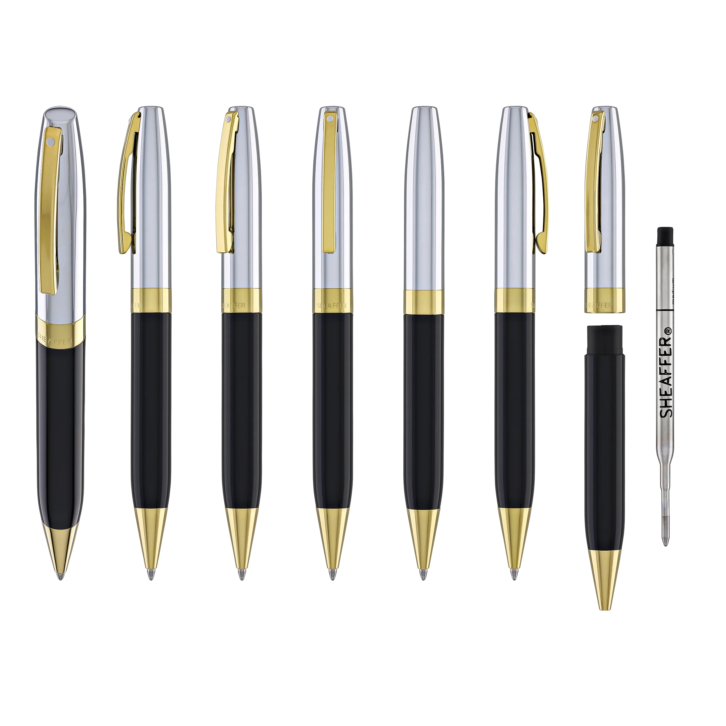 Sheaffer Legacy Ballpoint Pen in Black Lacquer with Chrome Cap 14kt Gold PVD - Image 7