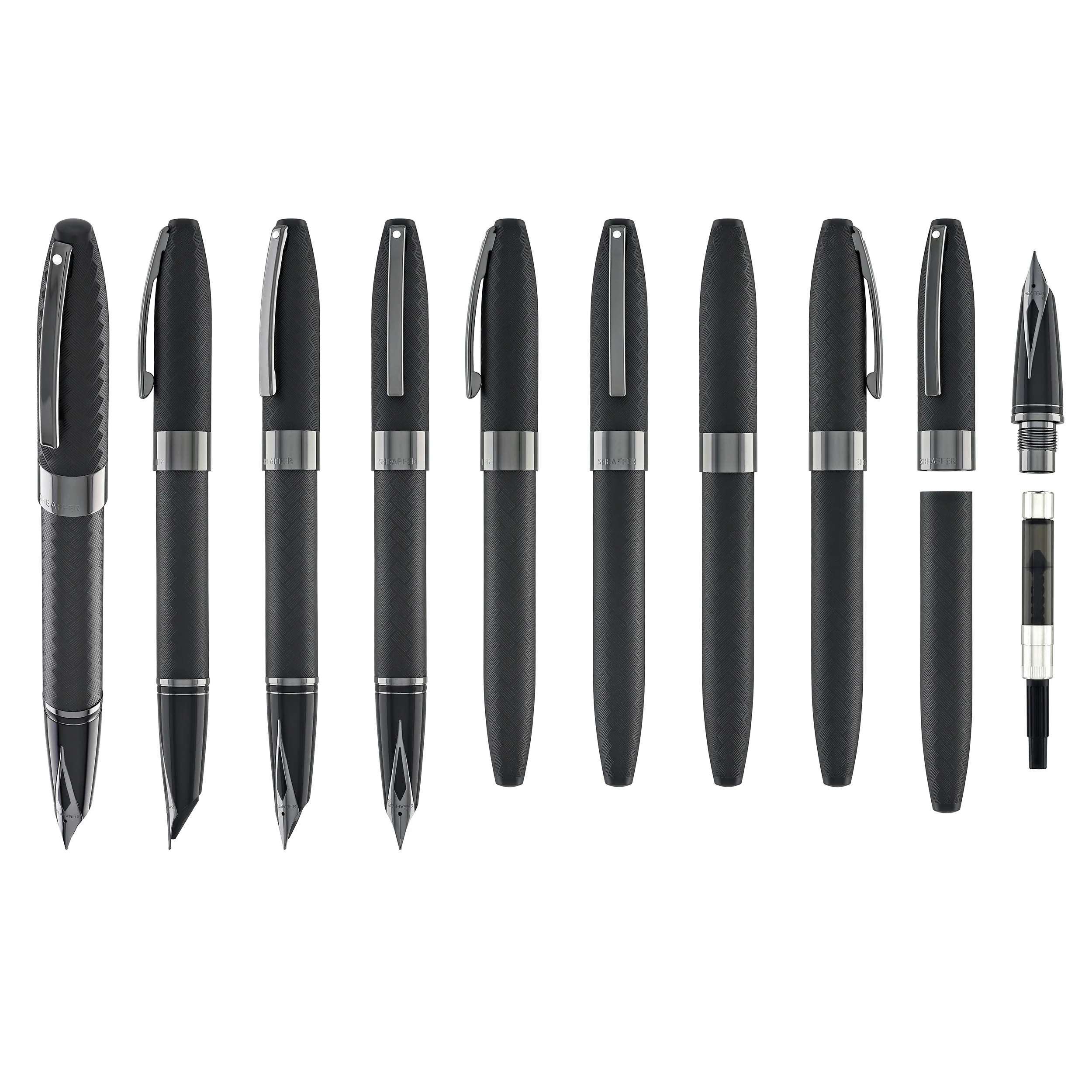 Sheaffer Legacy Chevron Fountain Pen in Matte Black with PVD Gunmetal - Image 10