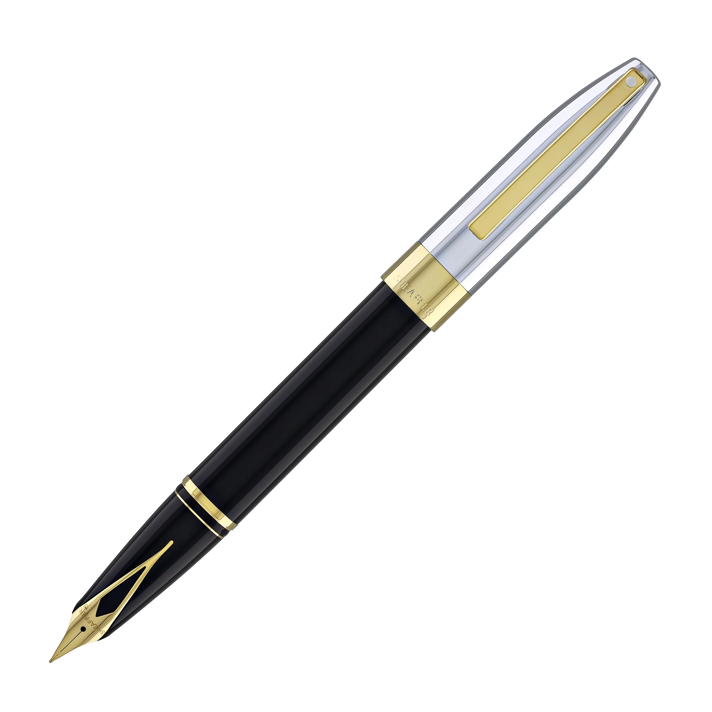 Sheaffer Legacy Fountain Pen in Black Lacquer with Chrome Cap 14kt Gold PVD - Image 3