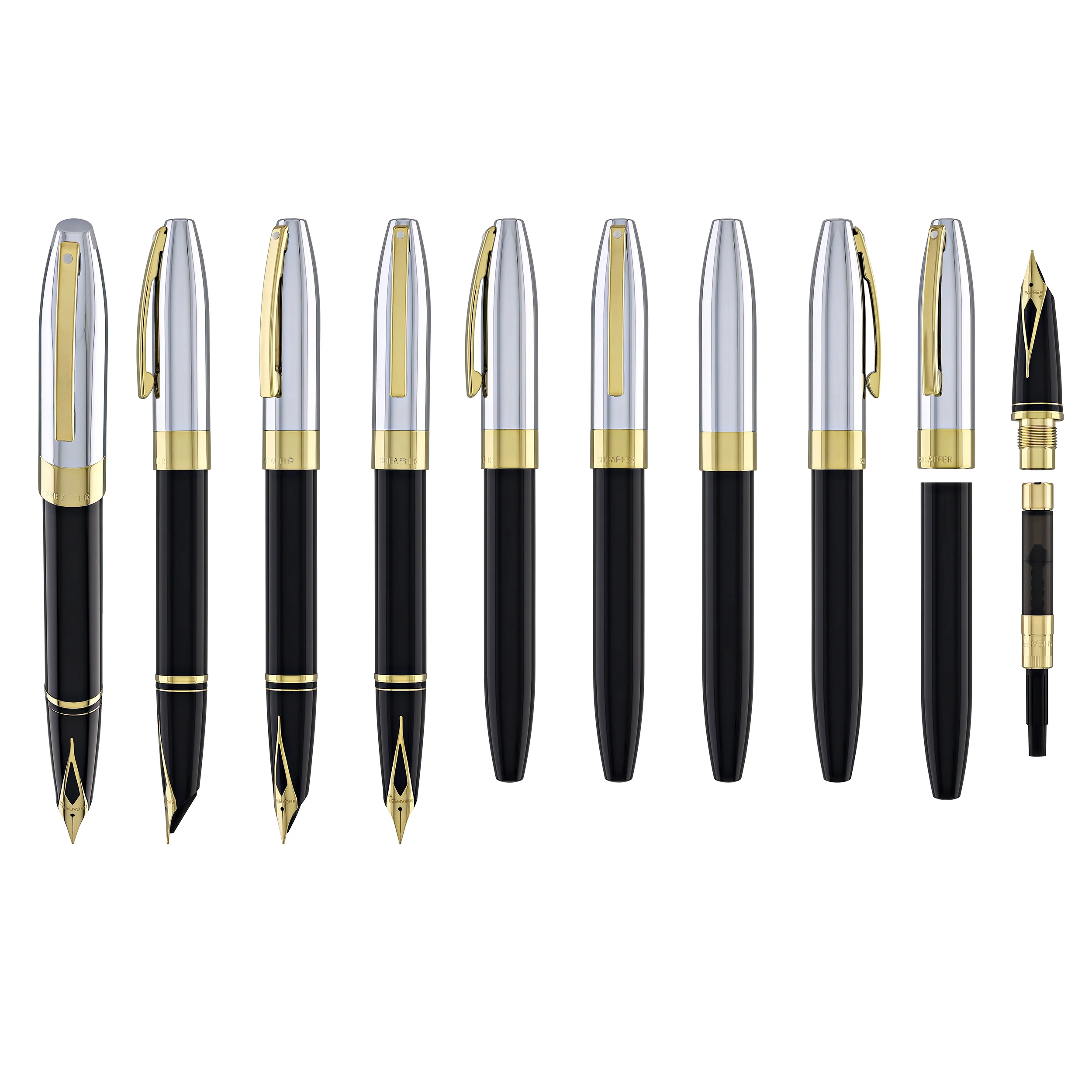 Sheaffer Legacy Fountain Pen in Black Lacquer with Chrome Cap 14kt Gold PVD - Image 9