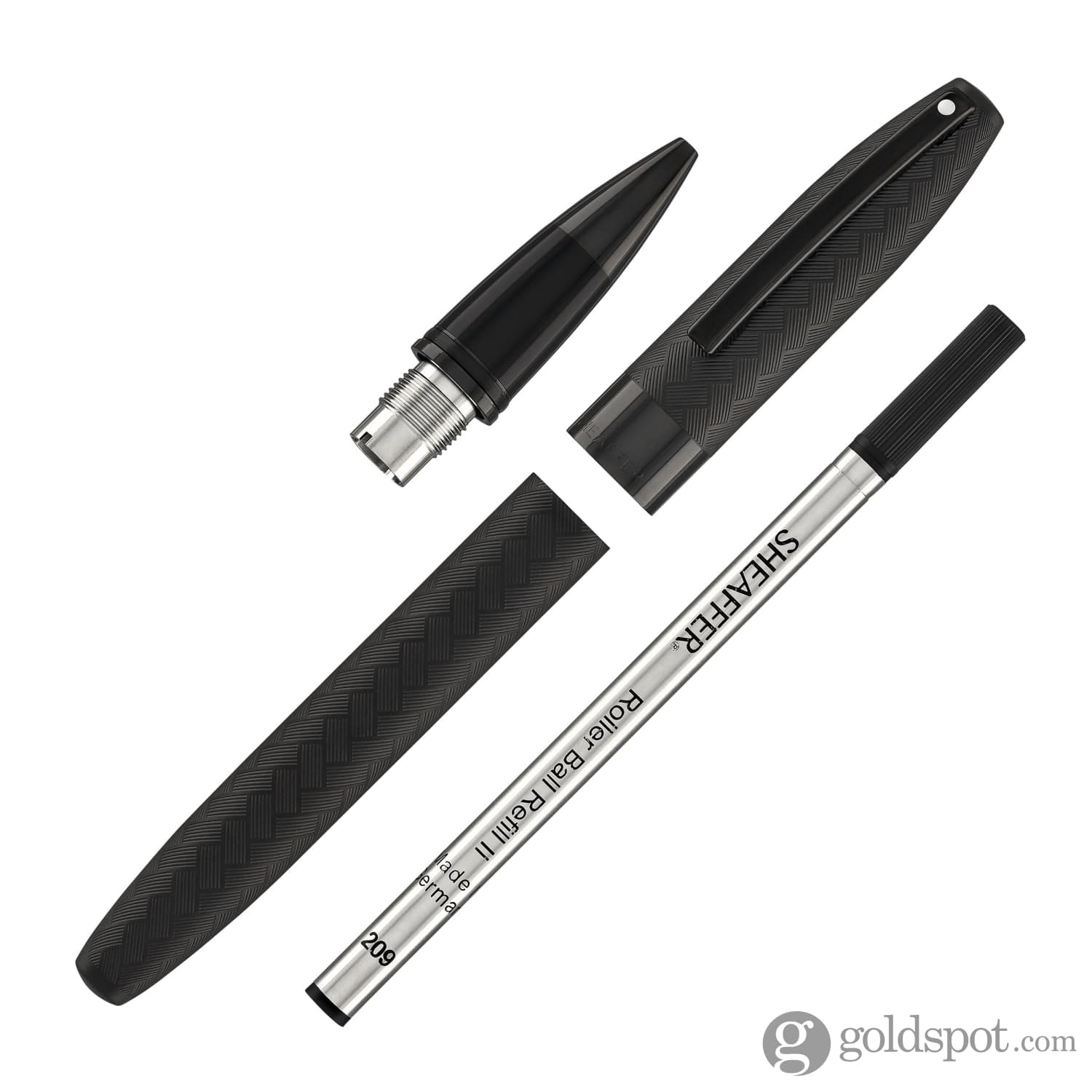Sheaffer Legacy Rollerball Pen in Matte Black with Chevron Engraving Pattern - Image 7