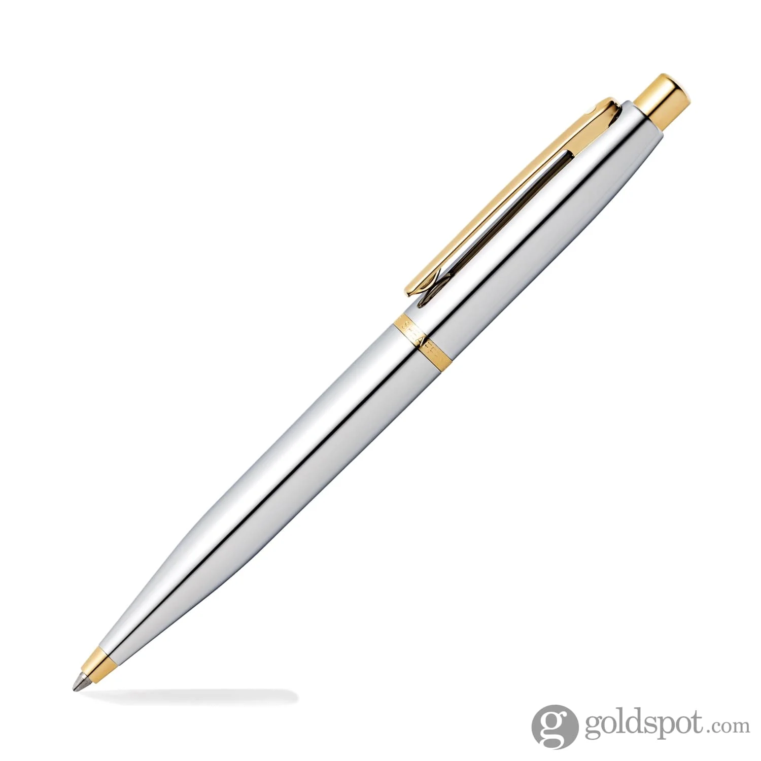 Sheaffer VFM Ballpoint Pen in Polished Chrome with Gold Trim - Image 2