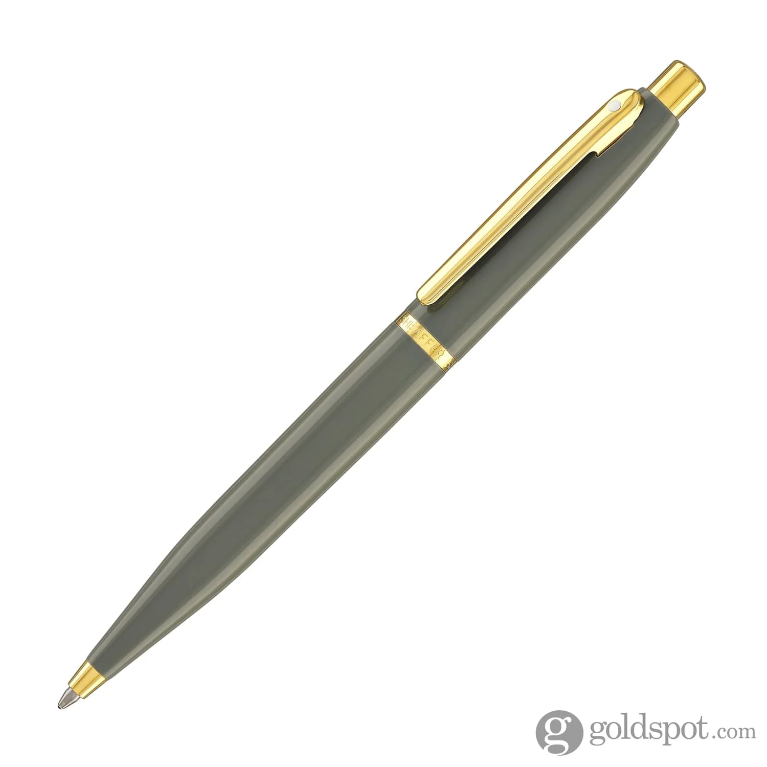 Sheaffer VFM Ballpoint Pen in Light Grey with Gold PVD Trim - Image 2