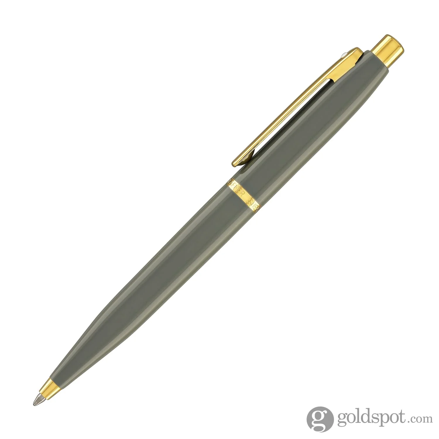 Sheaffer VFM Ballpoint Pen in Light Grey with Gold PVD Trim - Image 3