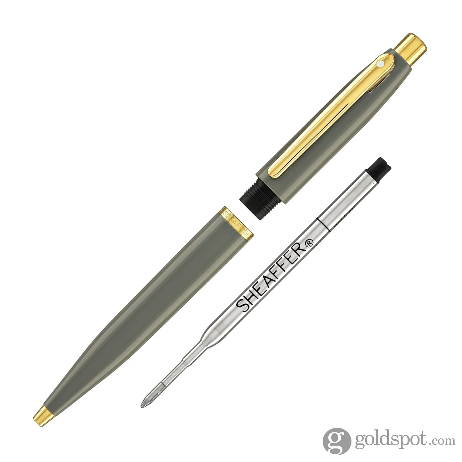 Sheaffer VFM Ballpoint Pen in Light Grey with Gold PVD Trim - Image 5