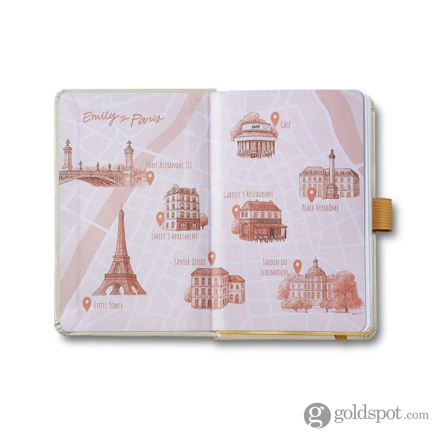 Sheaffer x Emily in Paris 100 Ballpoint Pen in Champagne Gold and A6 Notebook with Embossed Eiffel Tower Set - Image 10