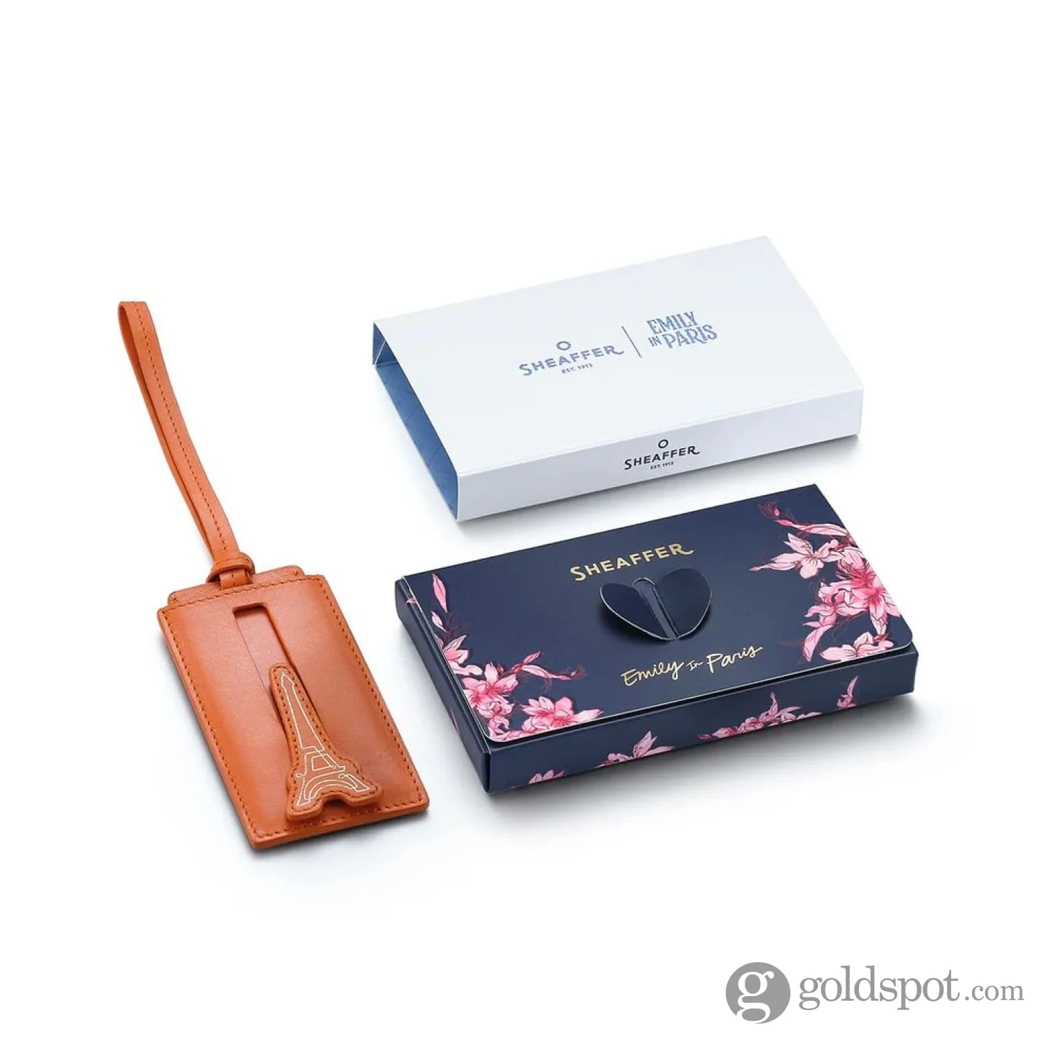 Sheaffer x Emily in Paris Genuine Leather Luggage Tag in Orange - Image 5