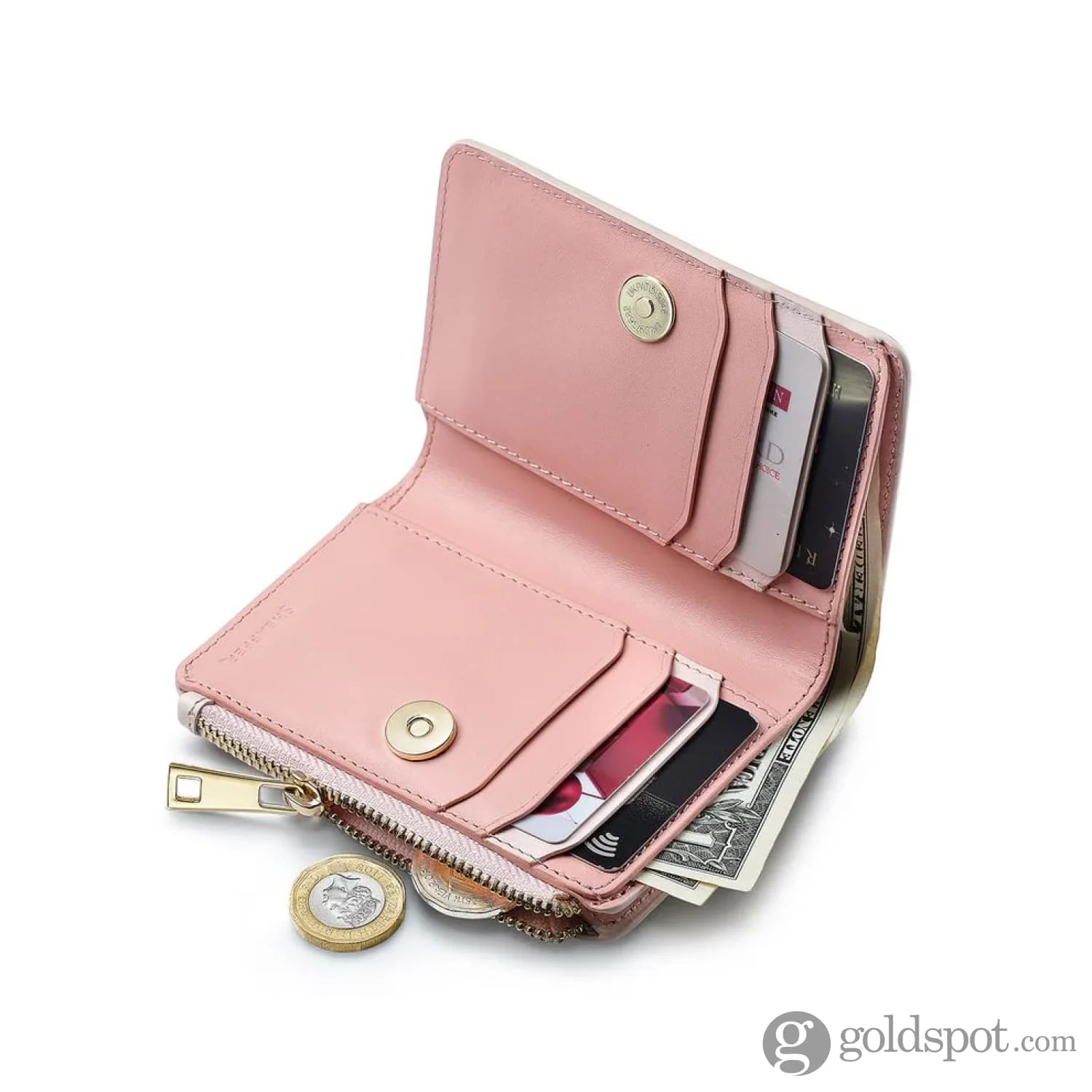 Sheaffer x Emily in Paris Genuine Leather Zipped Bifold Coin Wallet in Pink - Image 3