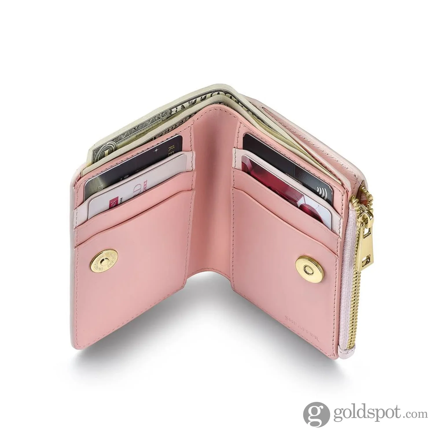 Sheaffer x Emily in Paris Genuine Leather Zipped Bifold Coin Wallet in Pink - Image 4