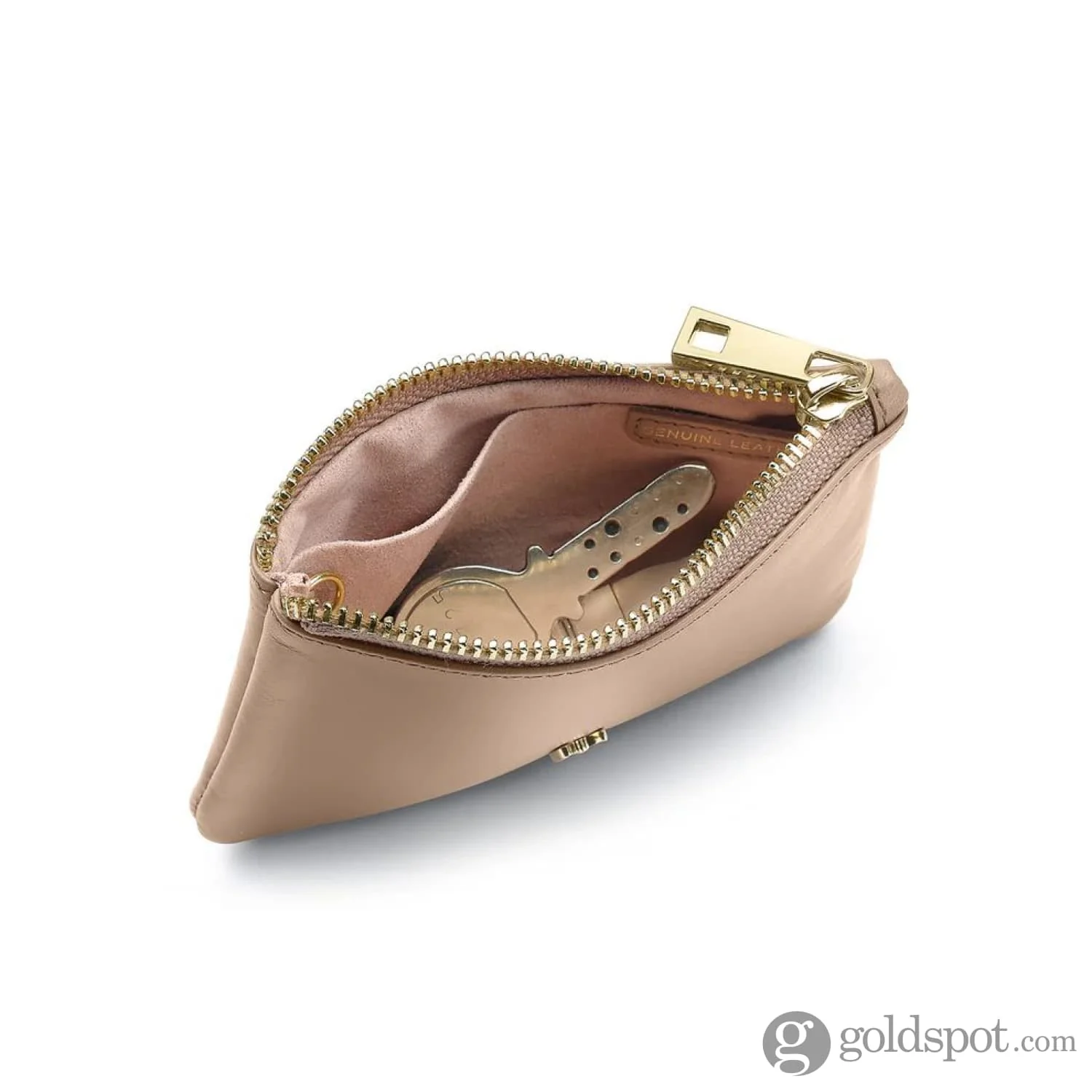 Sheaffer x Emily in Paris Genuine Leather Zipped Key Fob Pouch in Taupe - Image 3