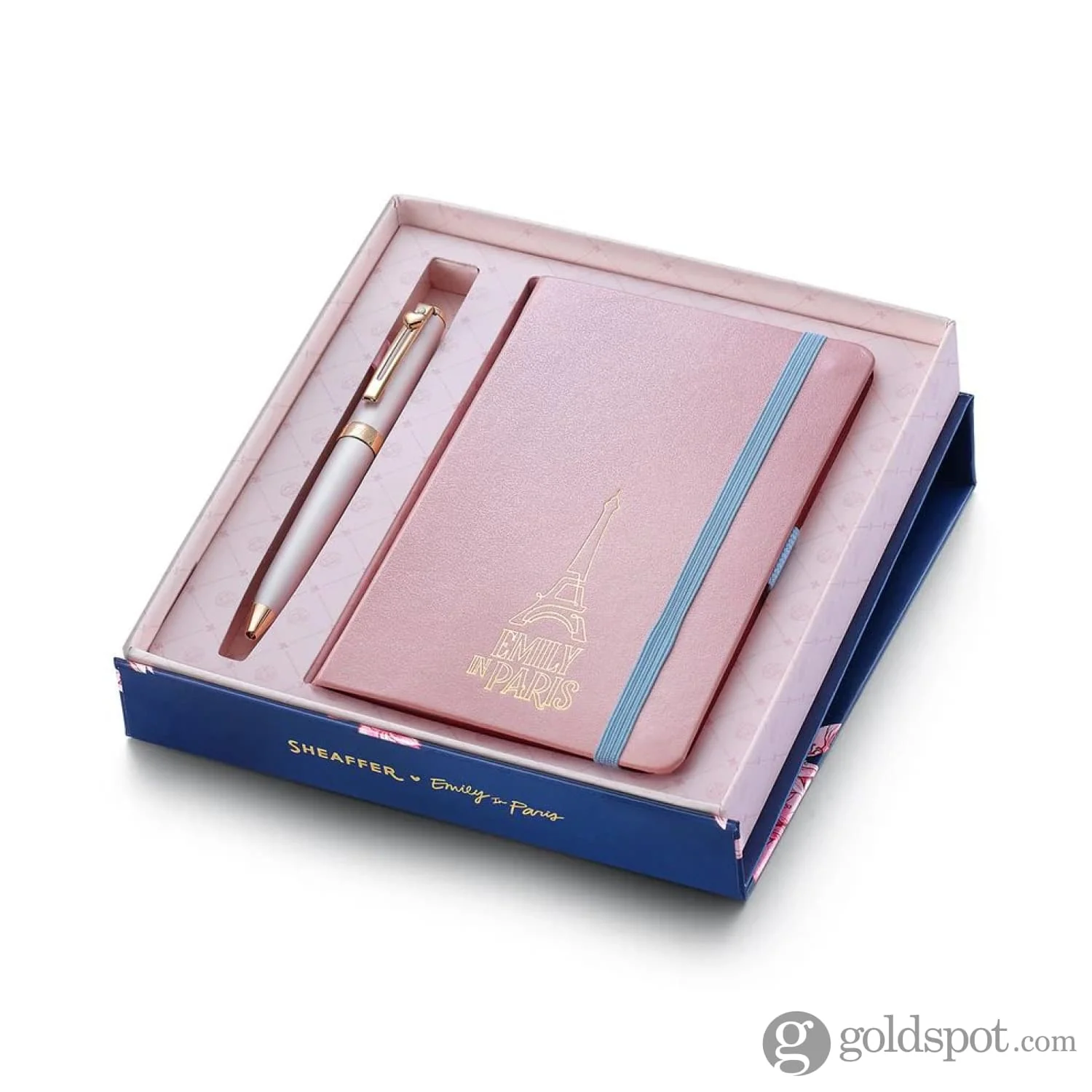 Sheaffer x Emily in Paris Prelude Mini Ballpoint Pen in Pastel Pink and A6 Notebook with Embossed Eiffel Tower Set - Image 2
