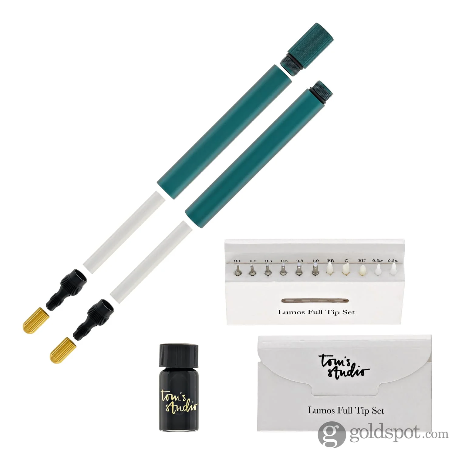 Tom's Studio Lumos Pro Refillable Duo Tip Pen in Ivy - Image 3