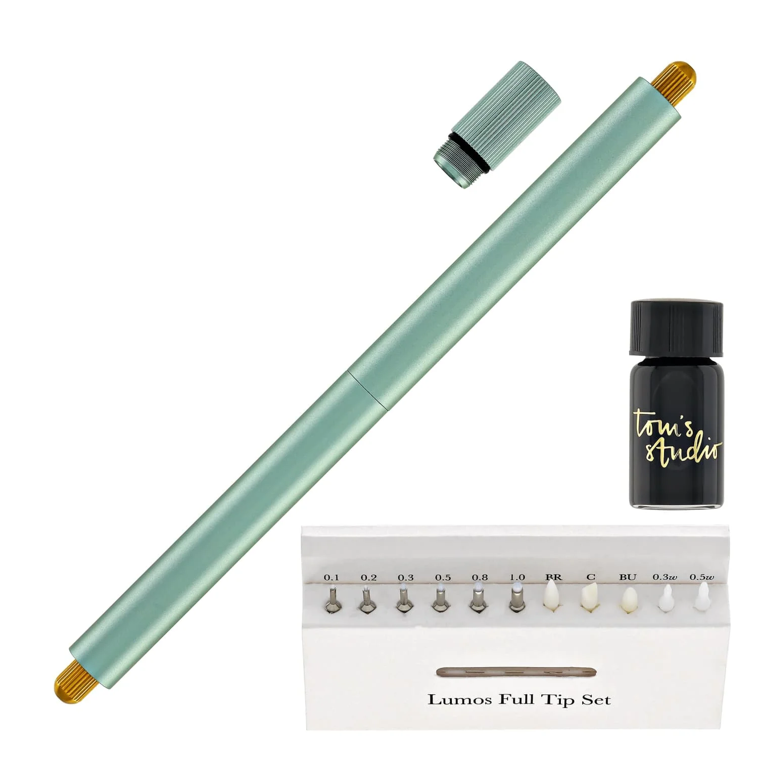 Tom's Studio Lumos Pro Refillable Duo Tip Pen in Sage