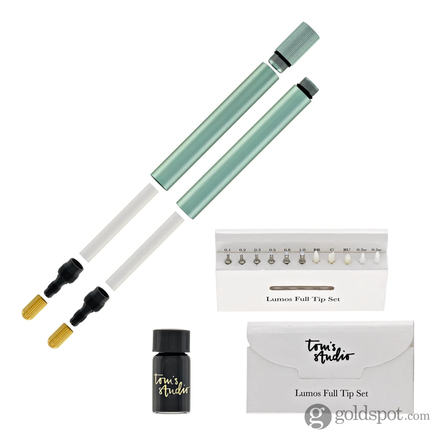 Tom's Studio Lumos Pro Refillable Duo Tip Pen in Sage - Image 3
