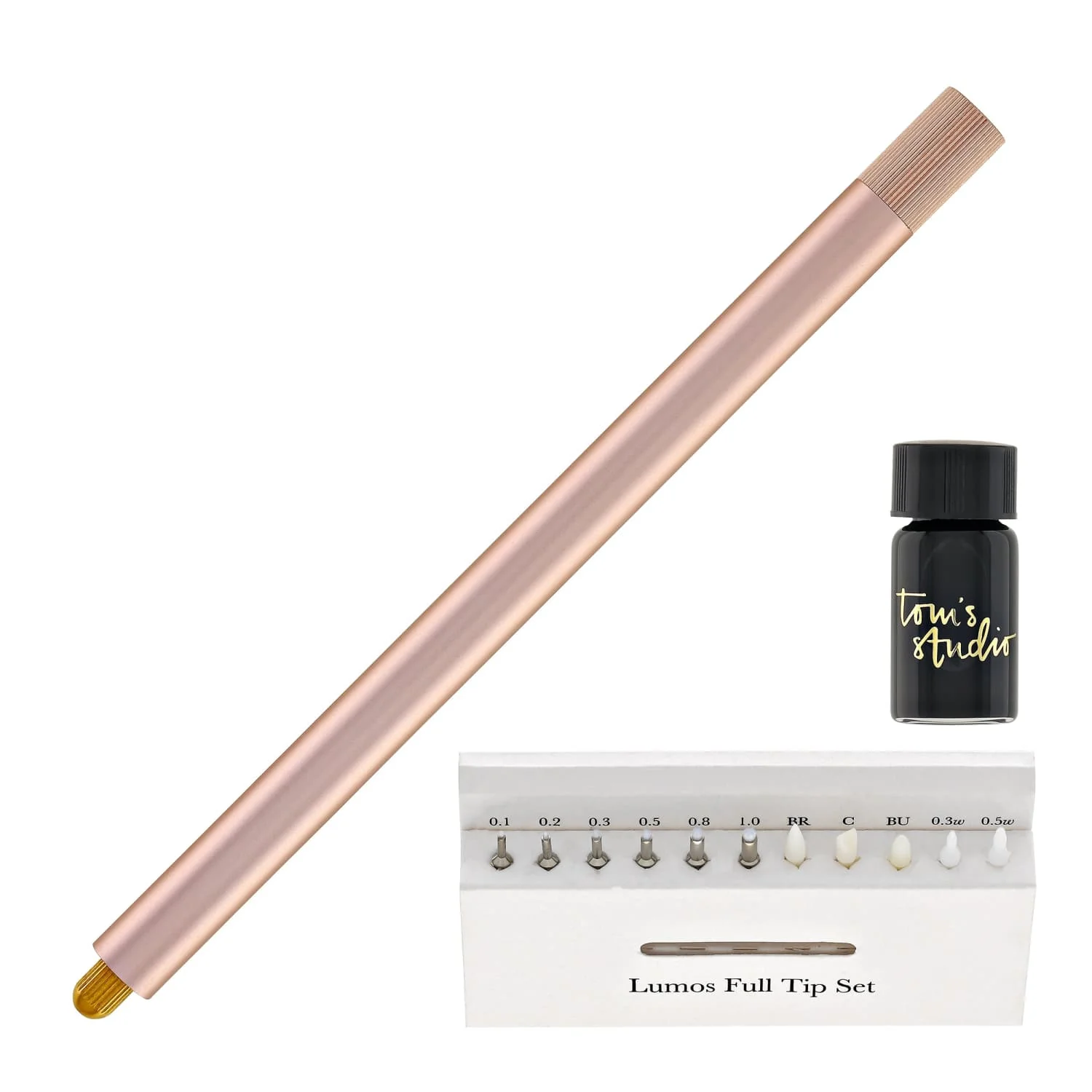 Tom's Studio Lumos Pro Refillable Single Tip Pen in Rose Gold