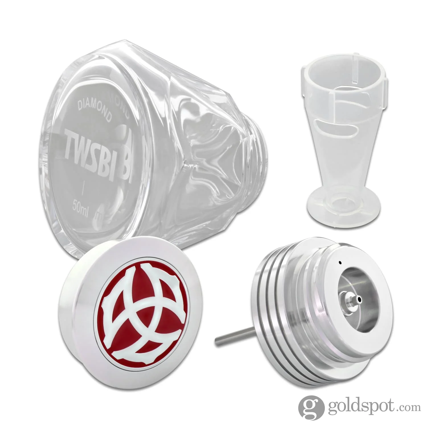TWSBI Diamond 50 Ink Bottle - Polished Aluminum - Image 2