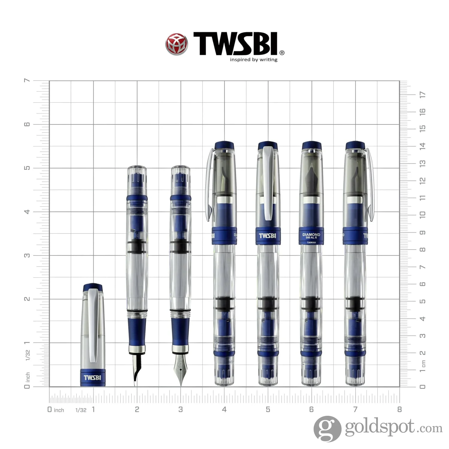 TWSBI Diamond 580ALR Fountain Pen in Navy Blue Special Edition - Image 8