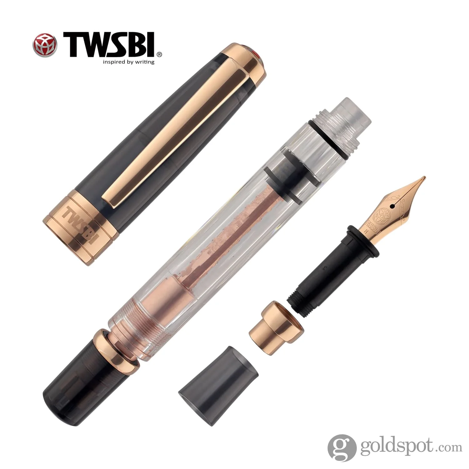 TWSBI Diamond Fountain Pen in Smoke Rose Gold II - Image 7