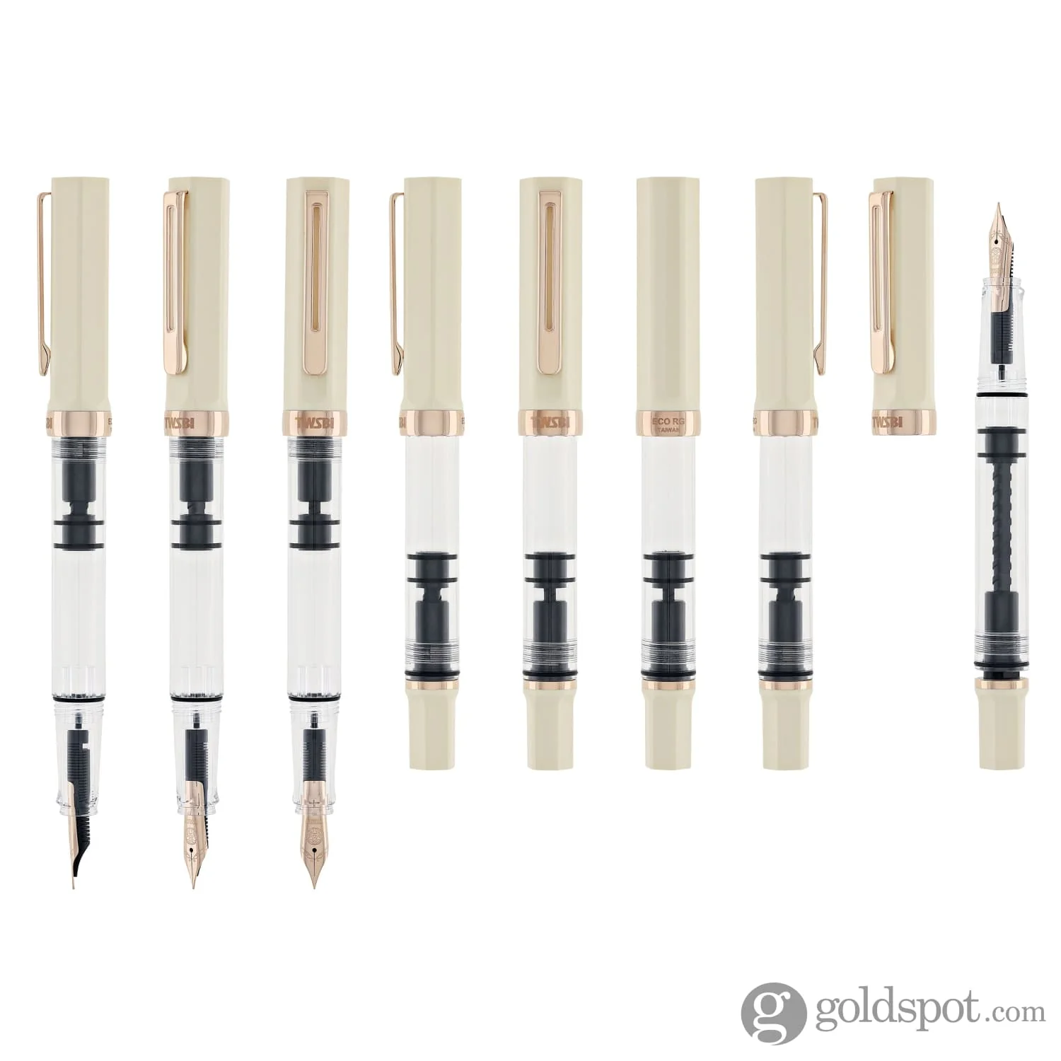 TWSBI Eco Fountain Pen in Créme with Rosegold Trim - Image 8
