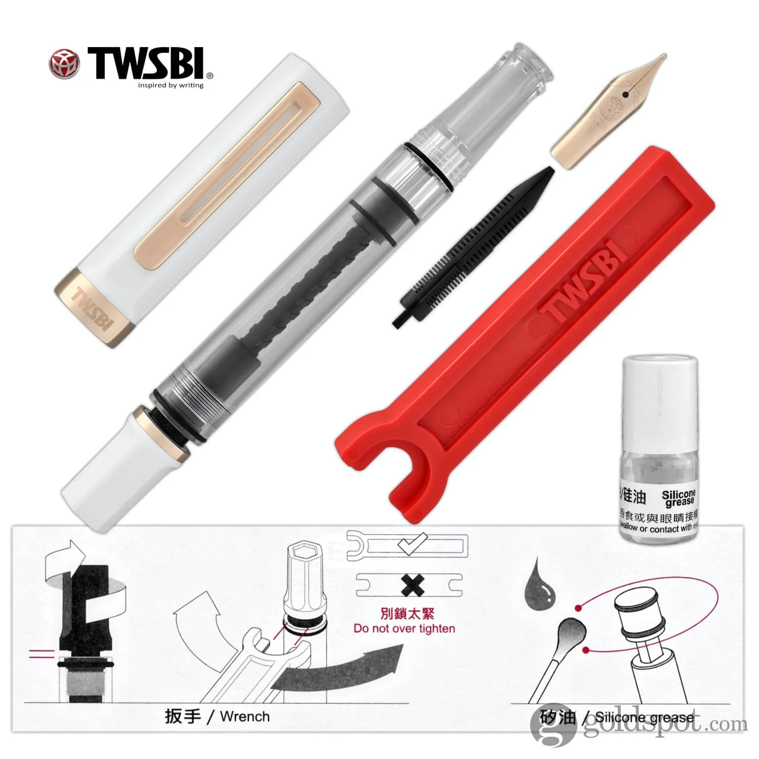 TWSBI Eco Fountain Pen in White Rose Gold - Image 7