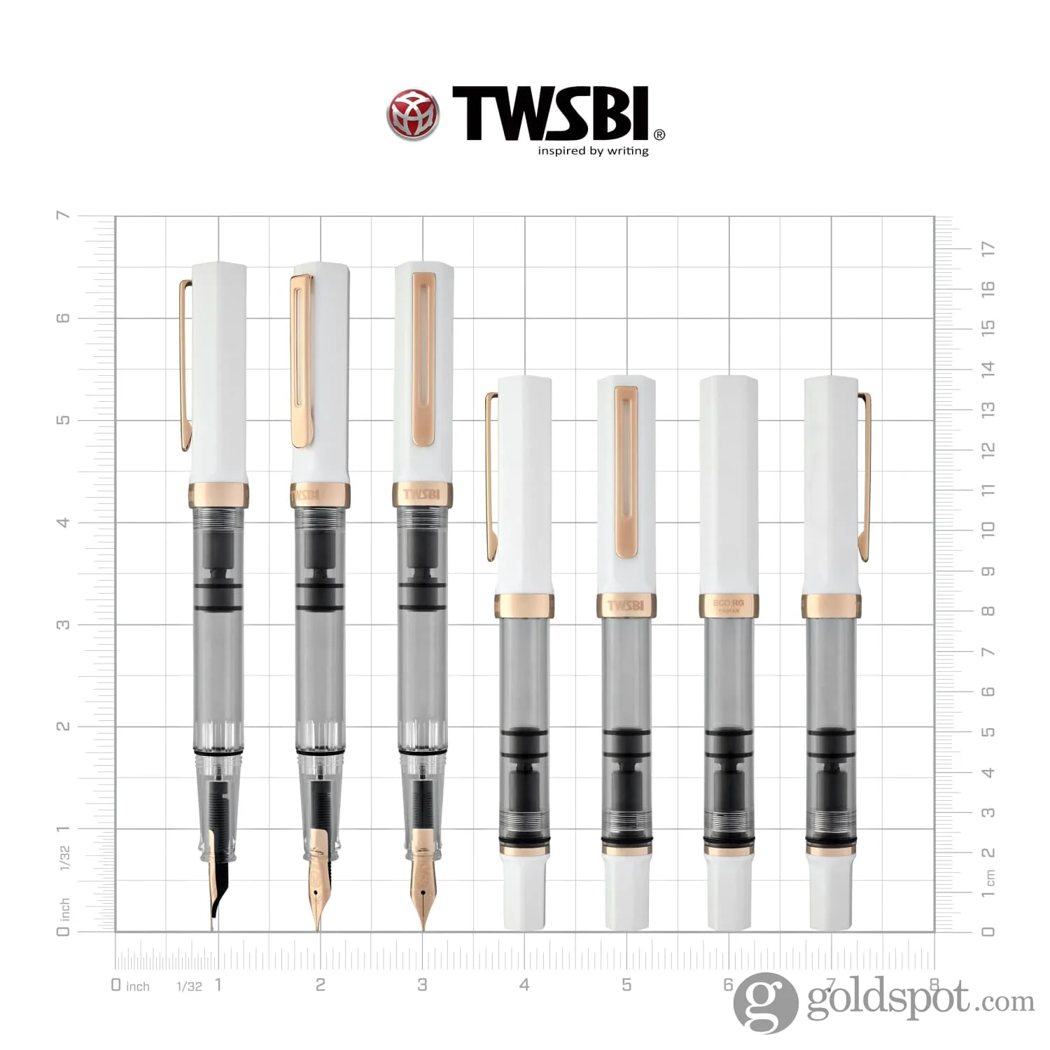 TWSBI Eco Fountain Pen in White Rose Gold - Image 8