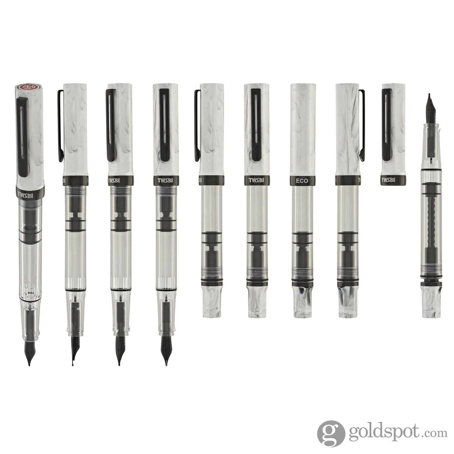 Twsbi ECO Fountain Pen in Carrara with Onyx - Image 10