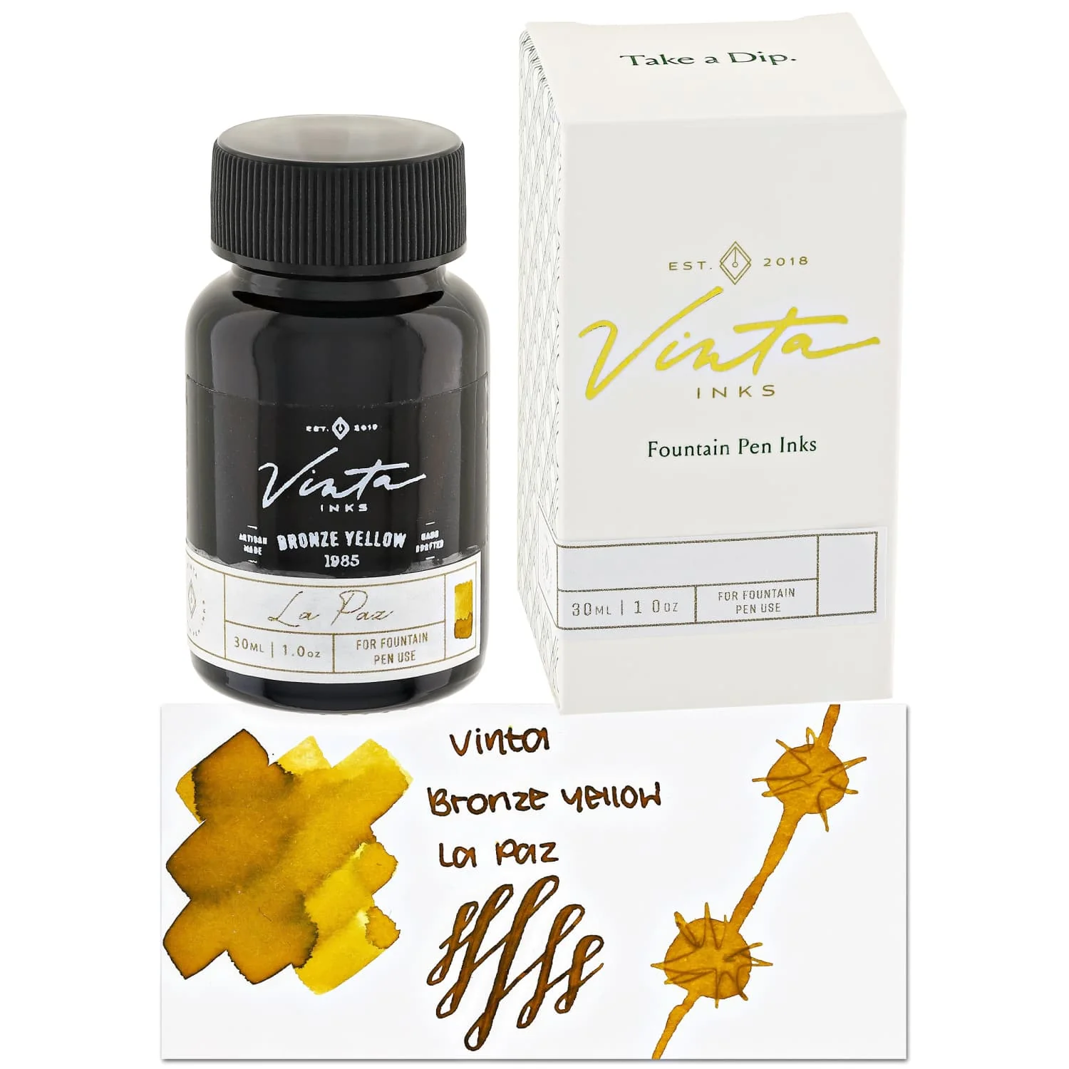 Vinta Inks 1.0 Bottled Ink in Bronze Yellow [La Paz 1985] - 30mL